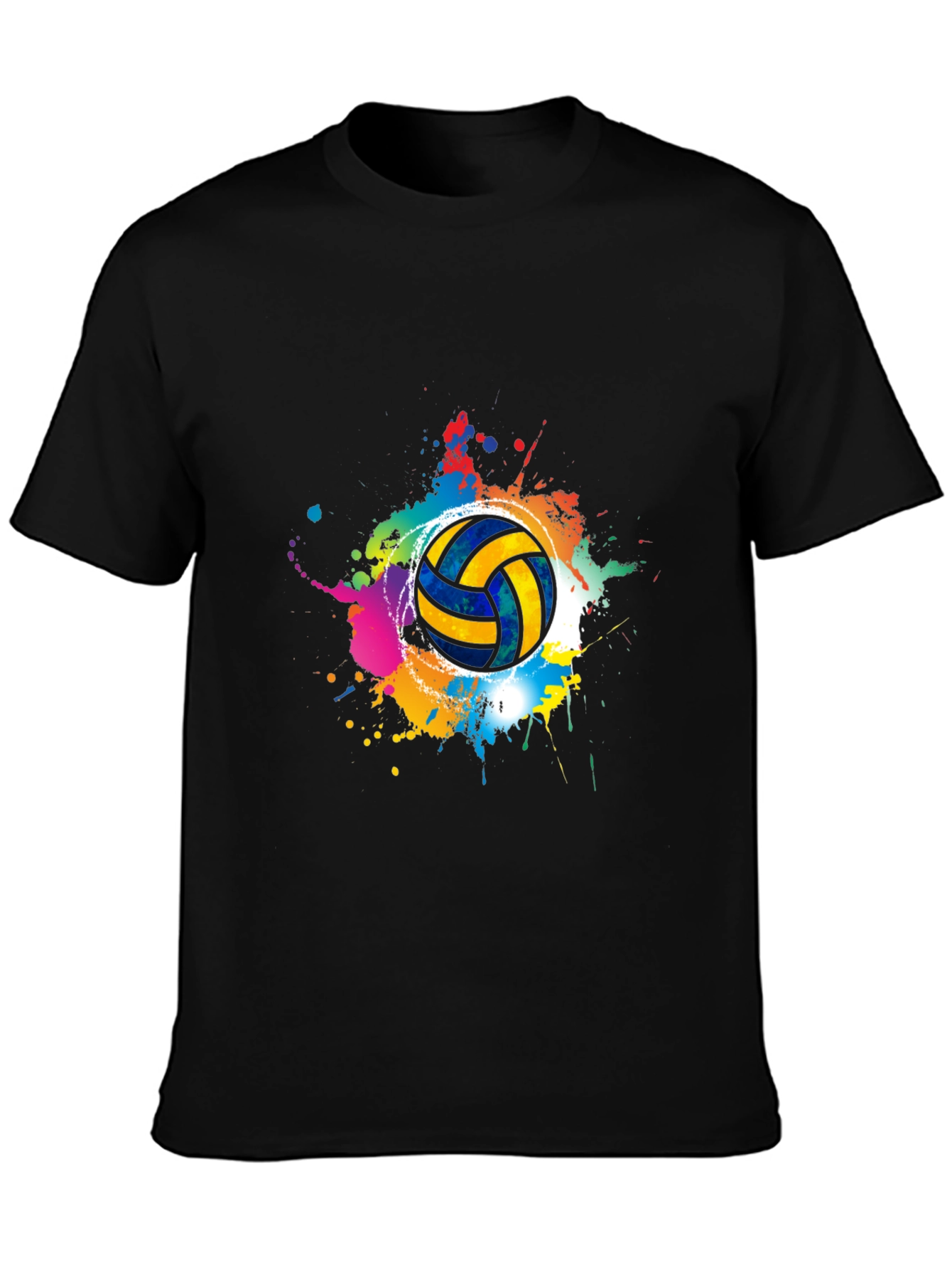 Black Volleyball Splash Tee - Stylish Graphic T-Shirt view 3