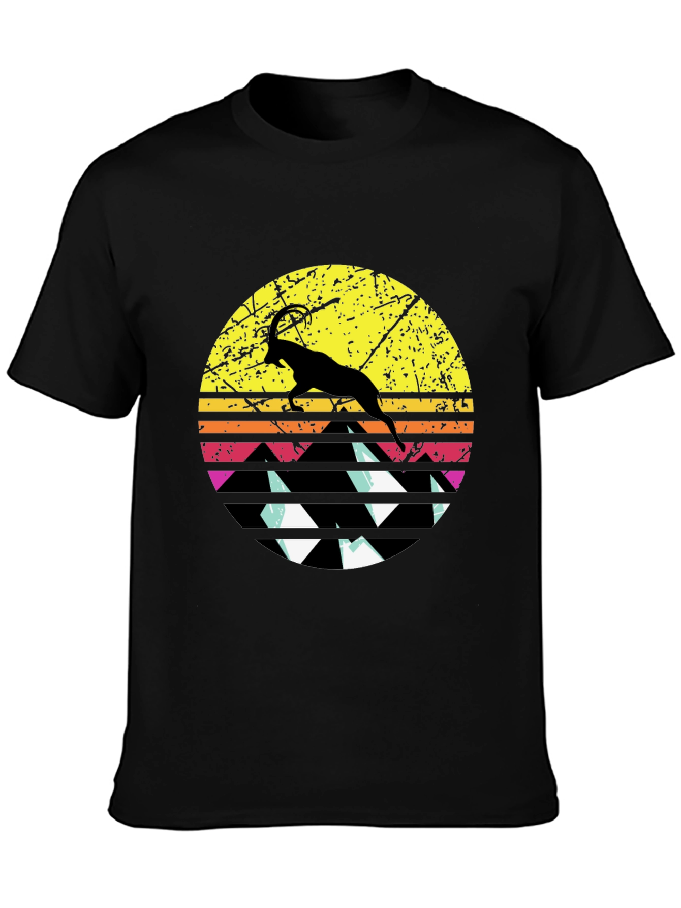 Black Sunset Goat Graphic Tee - Black view 3