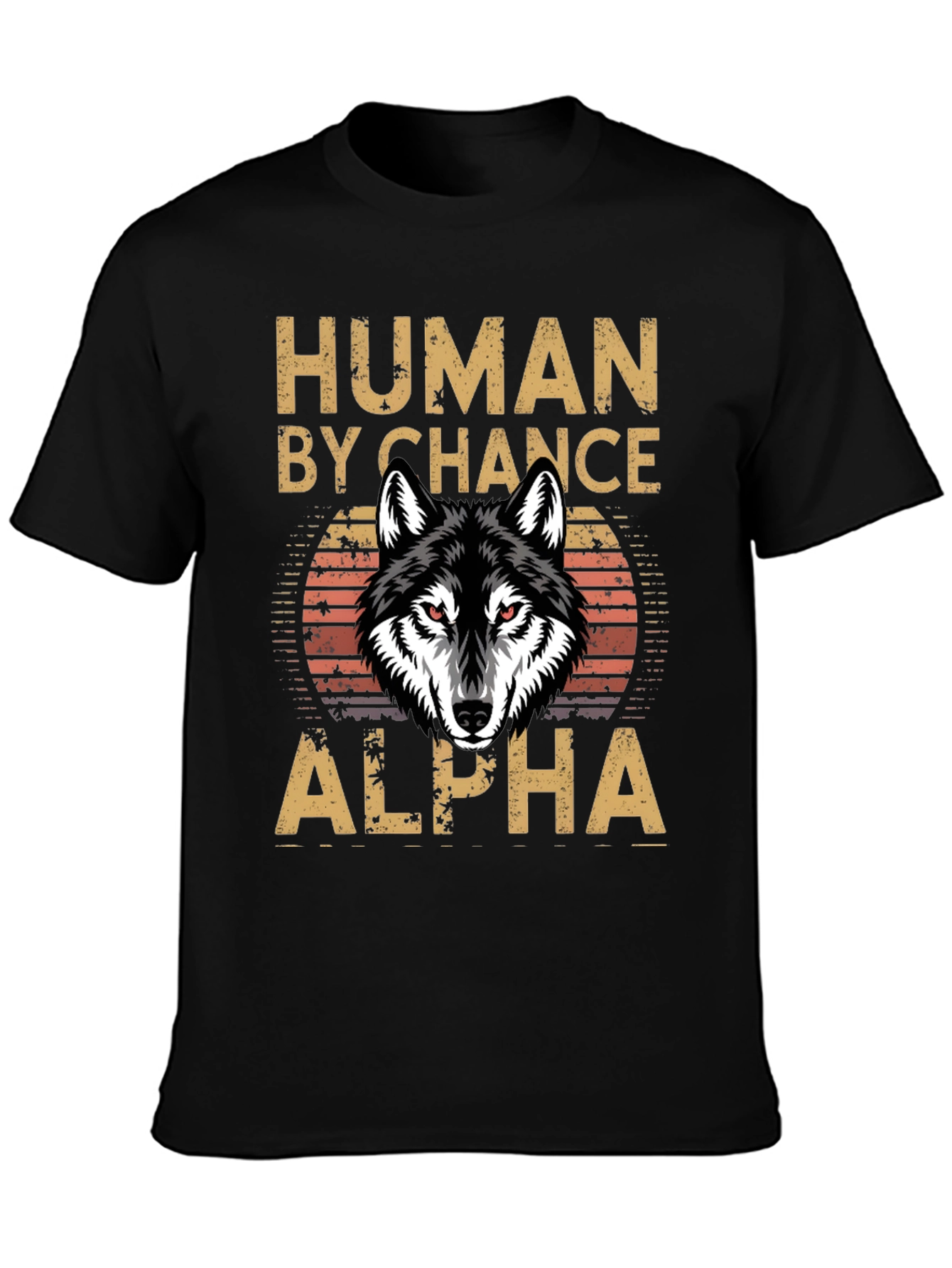 Black Human By Chance Alpha Wolf Graphic T-Shirt view 3