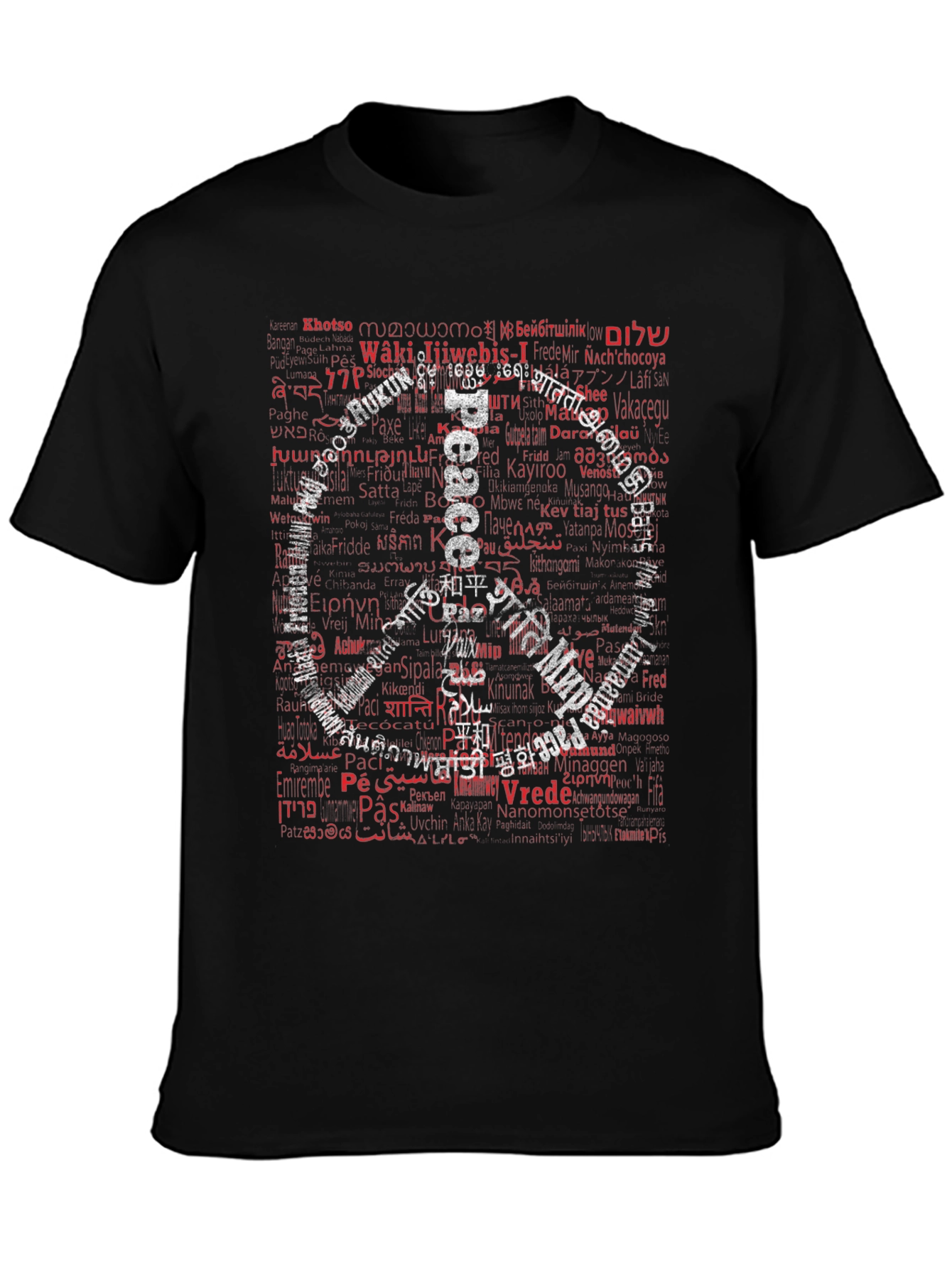 Black Peace Around the World Graphic T-Shirt view 3