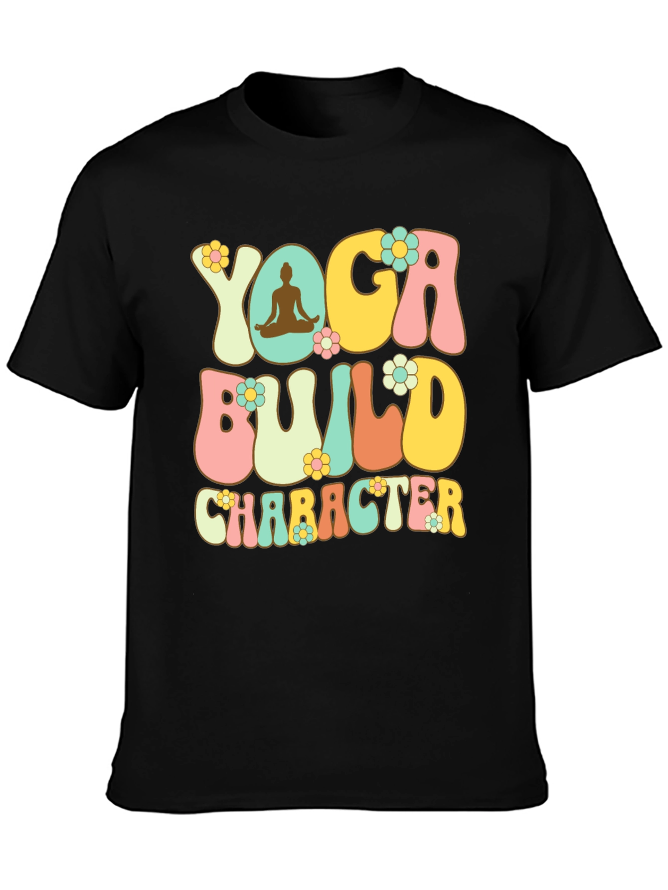 Black Yoga Build Character Graphic Tee view 3