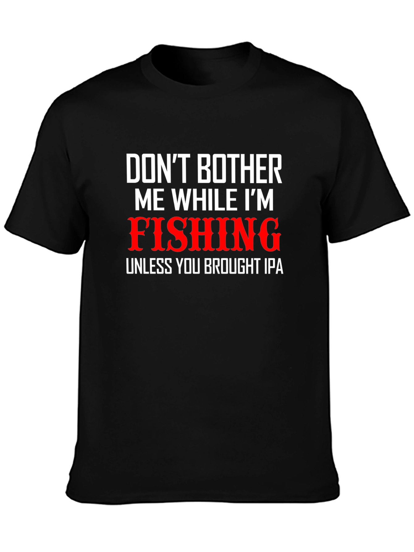 Black Fishing & IPA Graphic Tee - Black Cotton Blend T-Shirt view 3