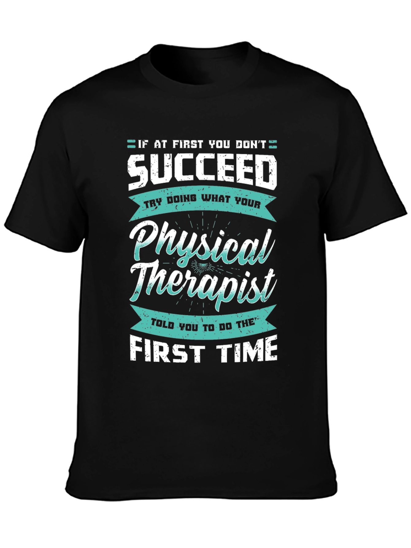Black Physical Therapist Novelty T-Shirt view 3