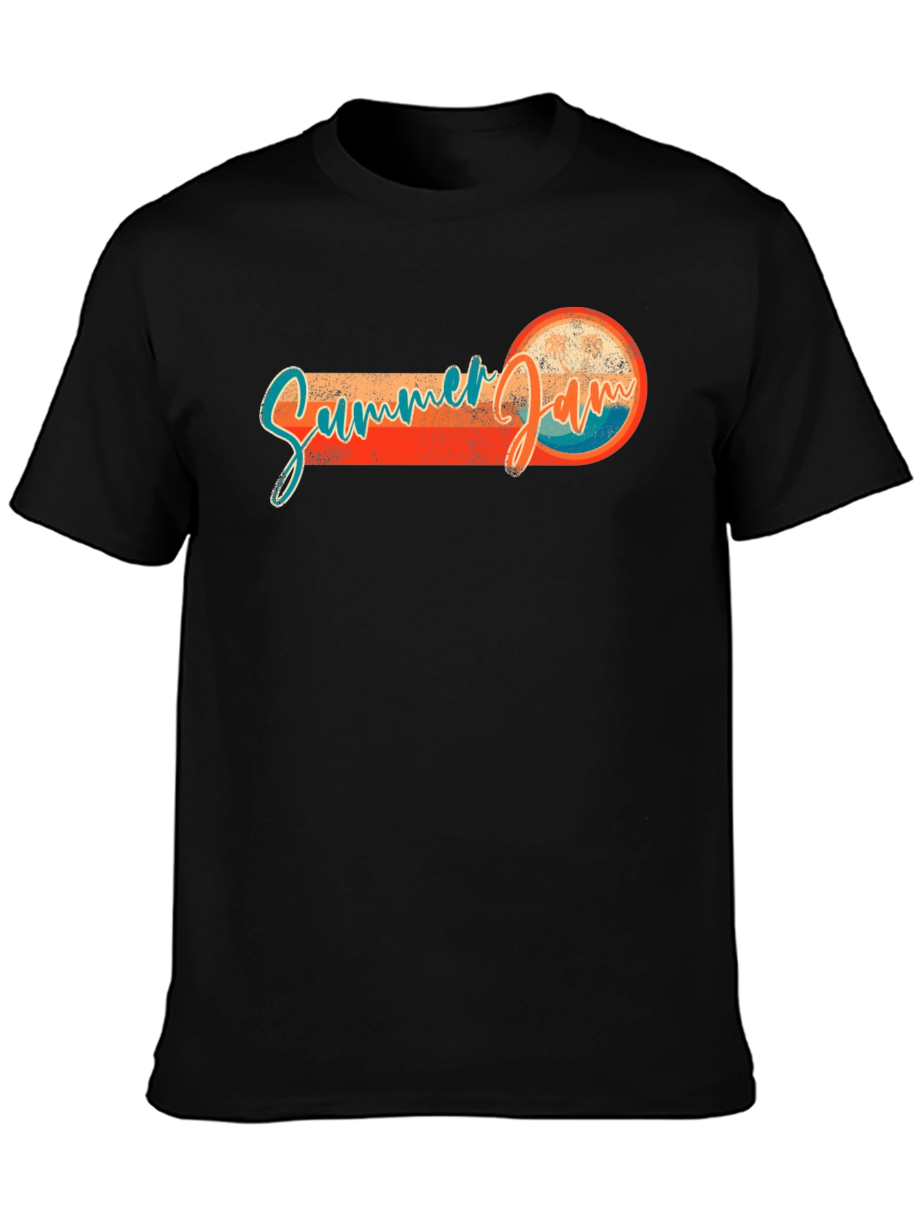 Black Summer Jam Retro Graphic Black T-Shirt view 3