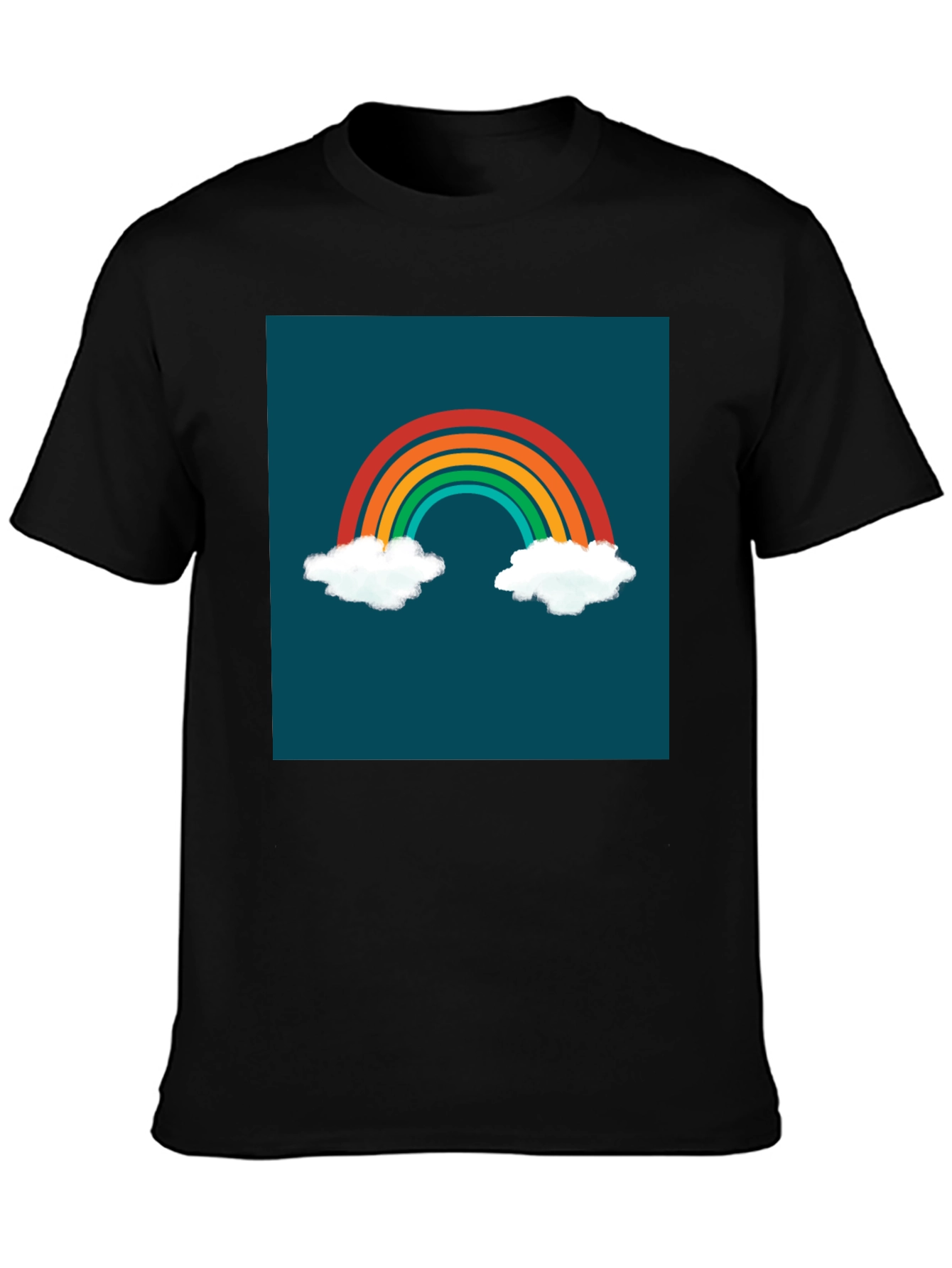 Black Rainbow Cloud Graphic Tee - Stylish & Unique! view 3