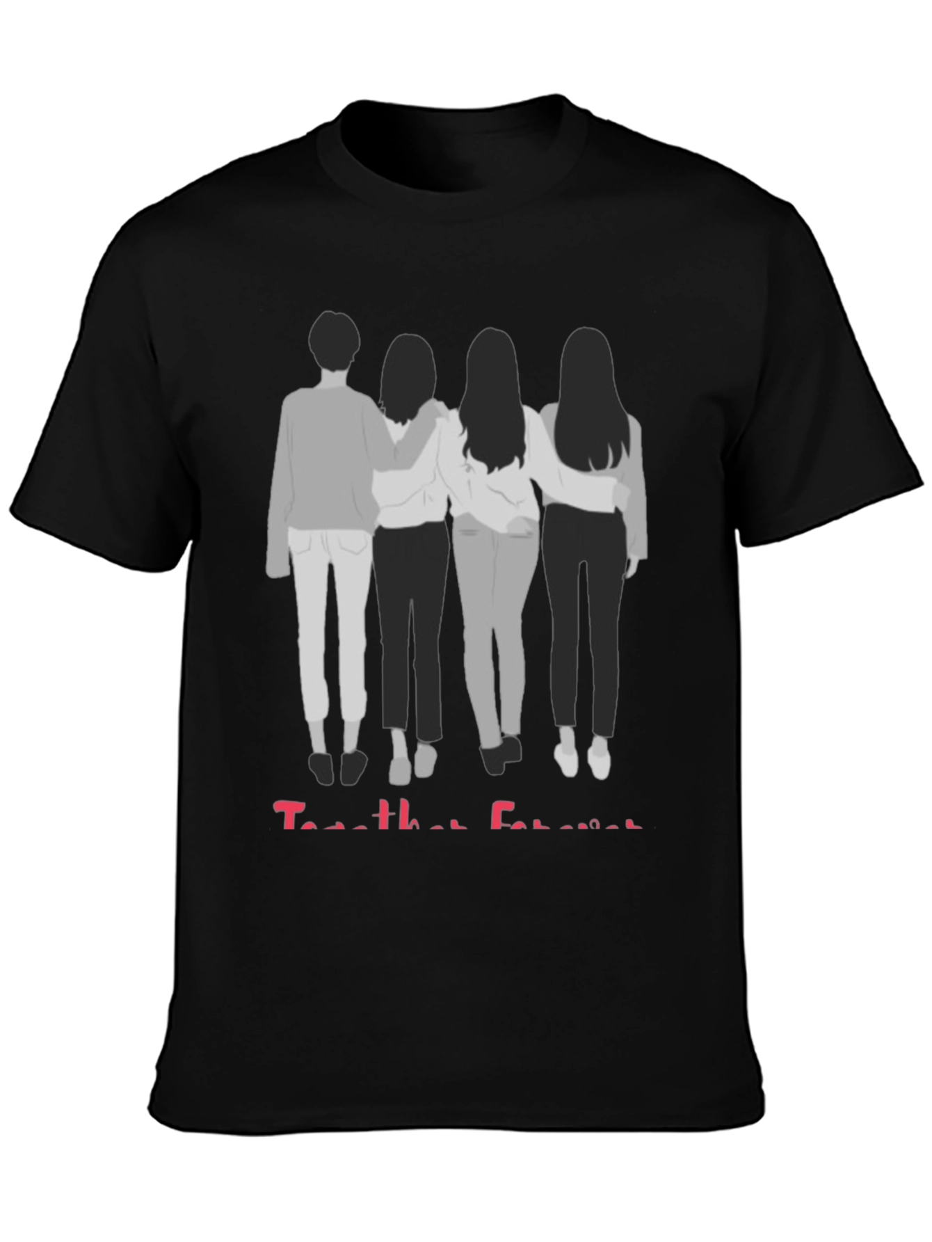 Black Together Forever Best Friends Graphic Tee view 3