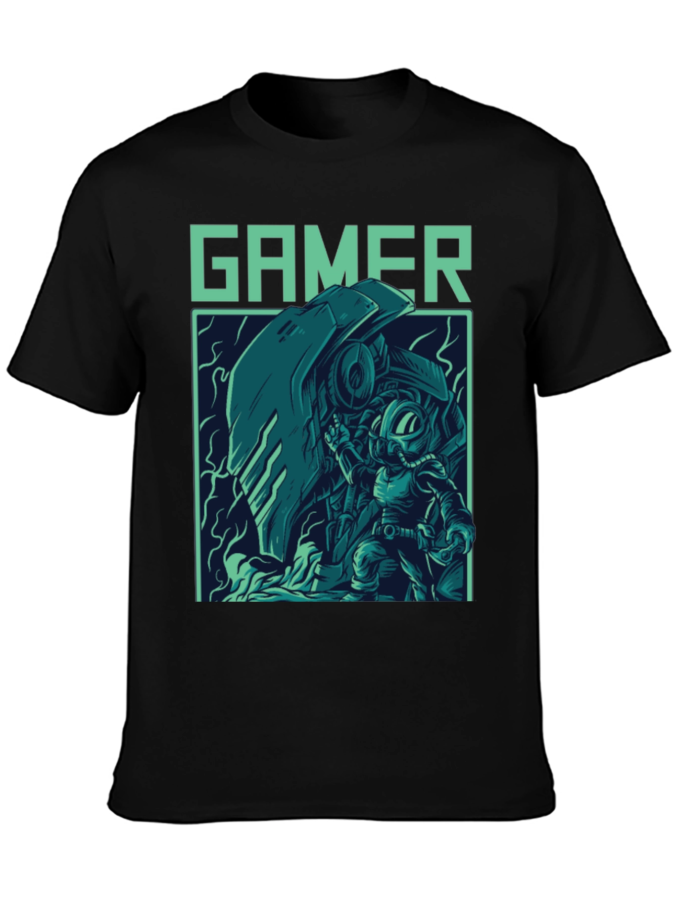Black Gamer Graphic T-Shirt - Cool Retro Style view 3