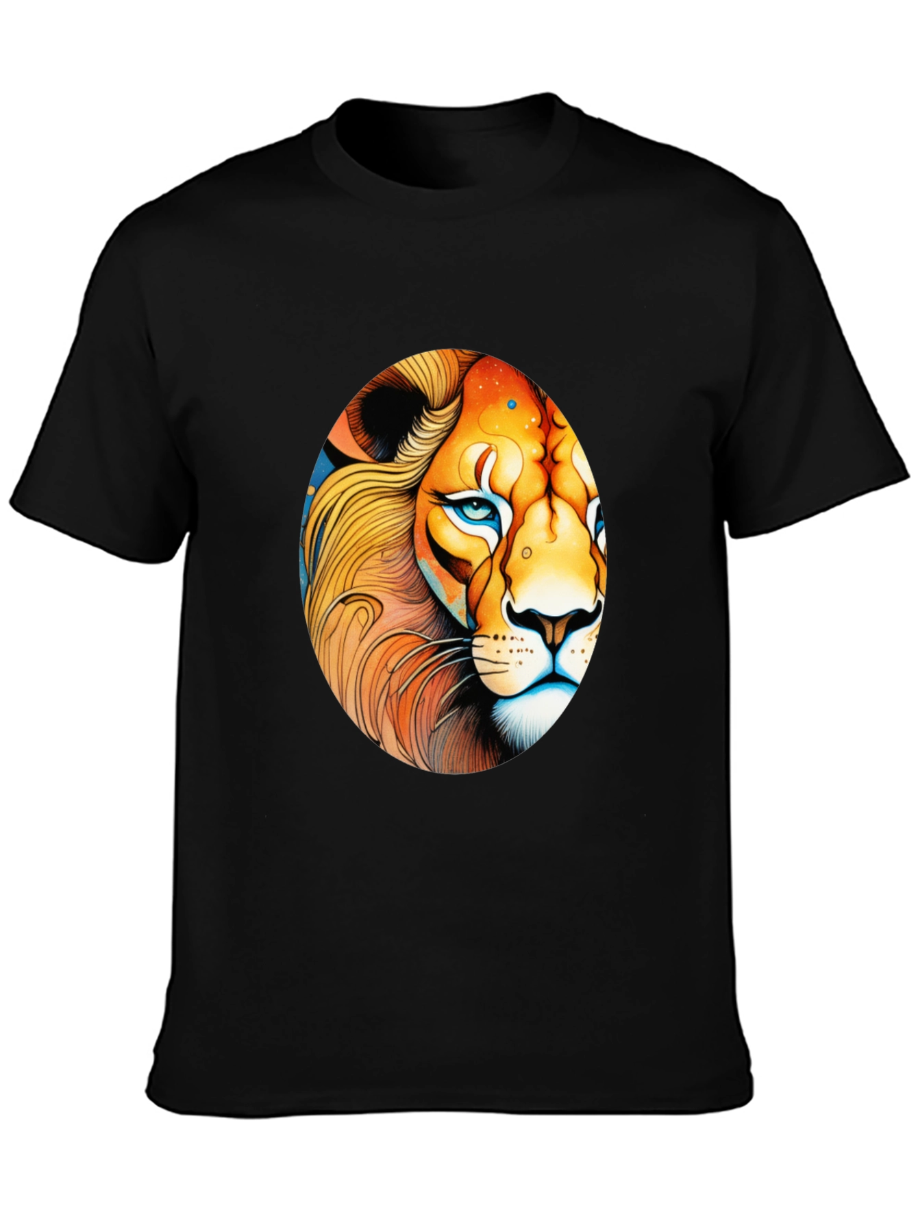 Black Lion Graphic Black T-Shirt view 3