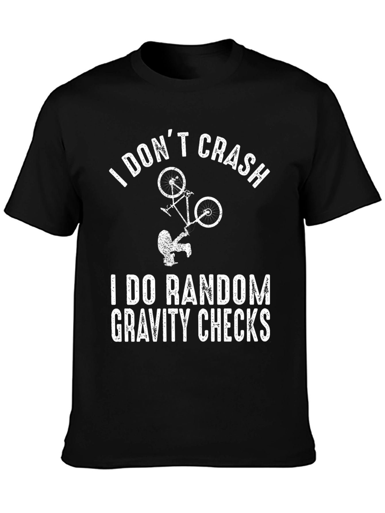Black I Don't Crash Gravity Checks Graphic Tee view 3