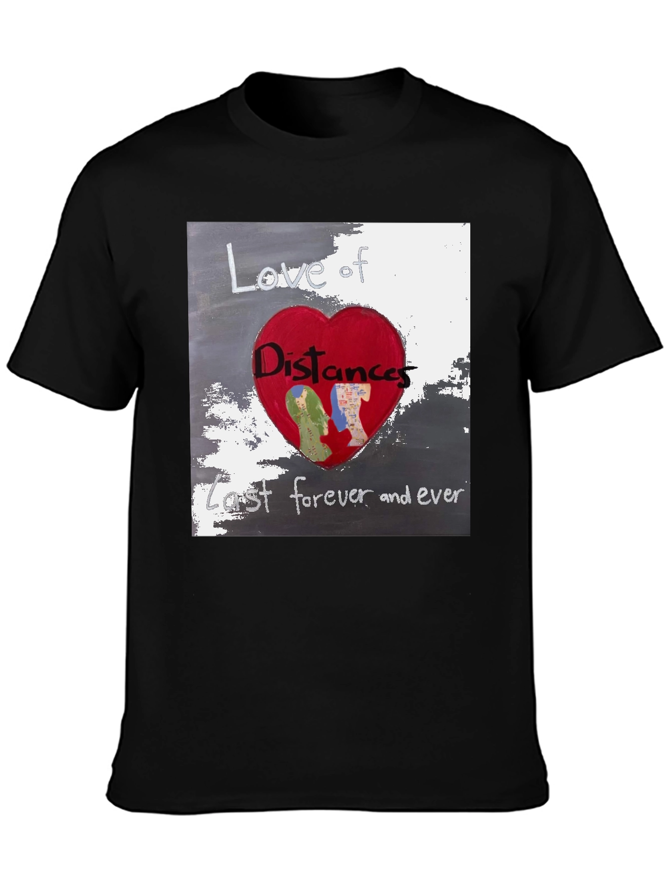 Black Love of Distances Black T-Shirt view 3