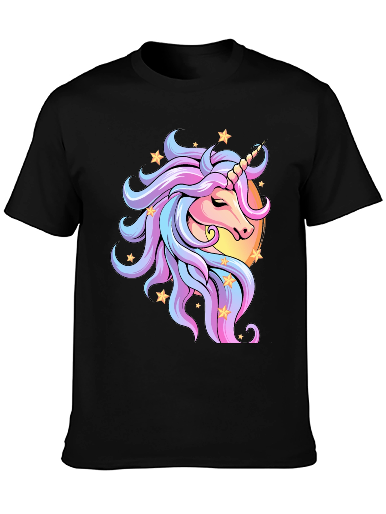 Black Unicorn Graphic Tee - Magical Pastel Design view 3