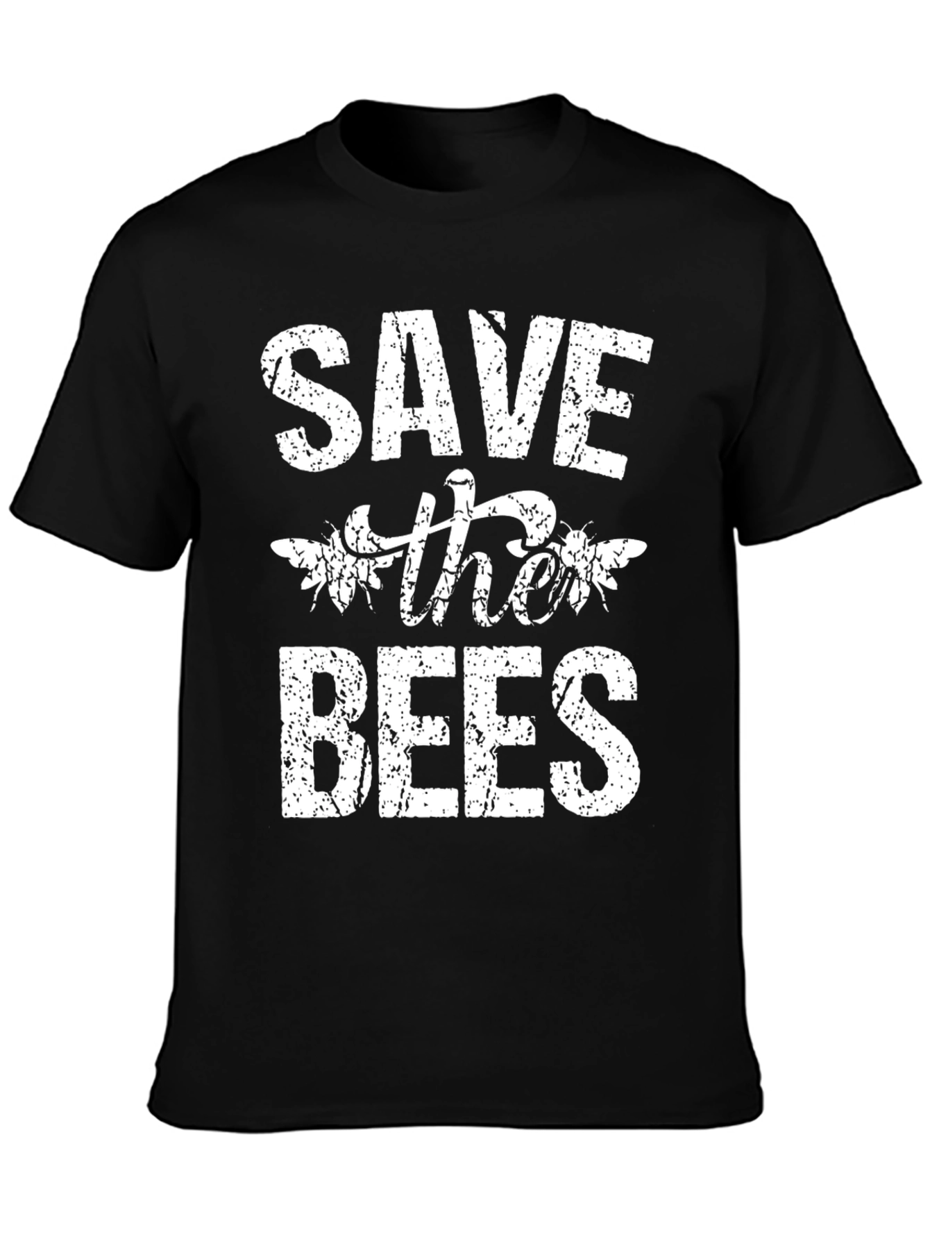 Black Save the Bees Graphic Tee - Black Cotton view 3