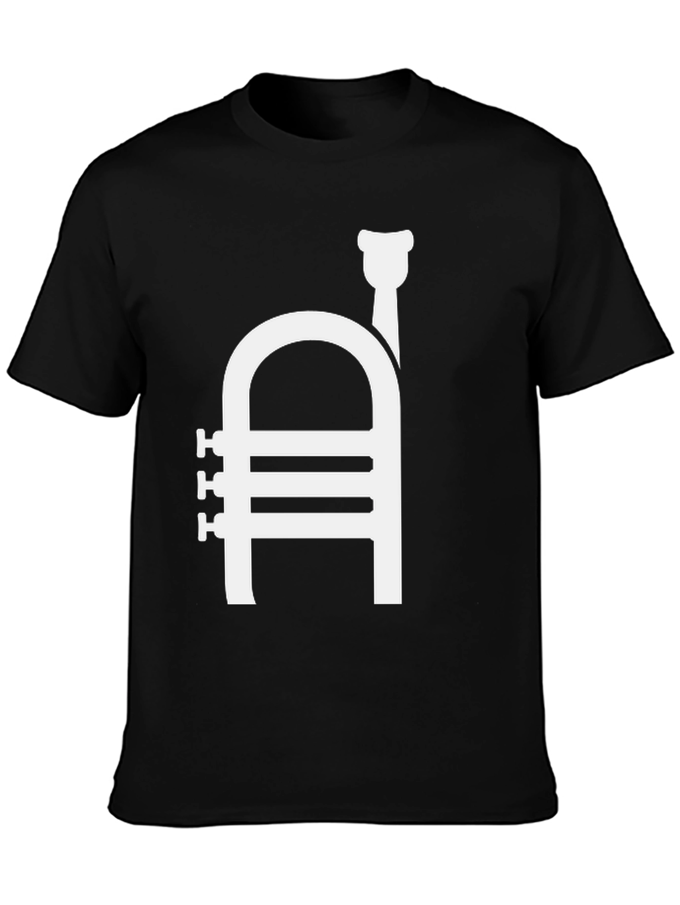 Black Trumpet Graphic T-Shirt | Musician Tee view 3