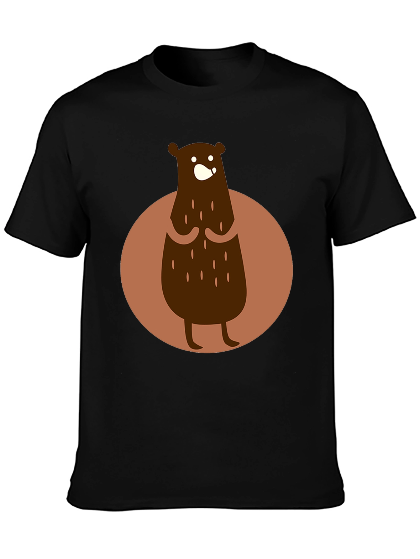 Black Bear Graphic Black T-Shirt - Cartoon Style view 3