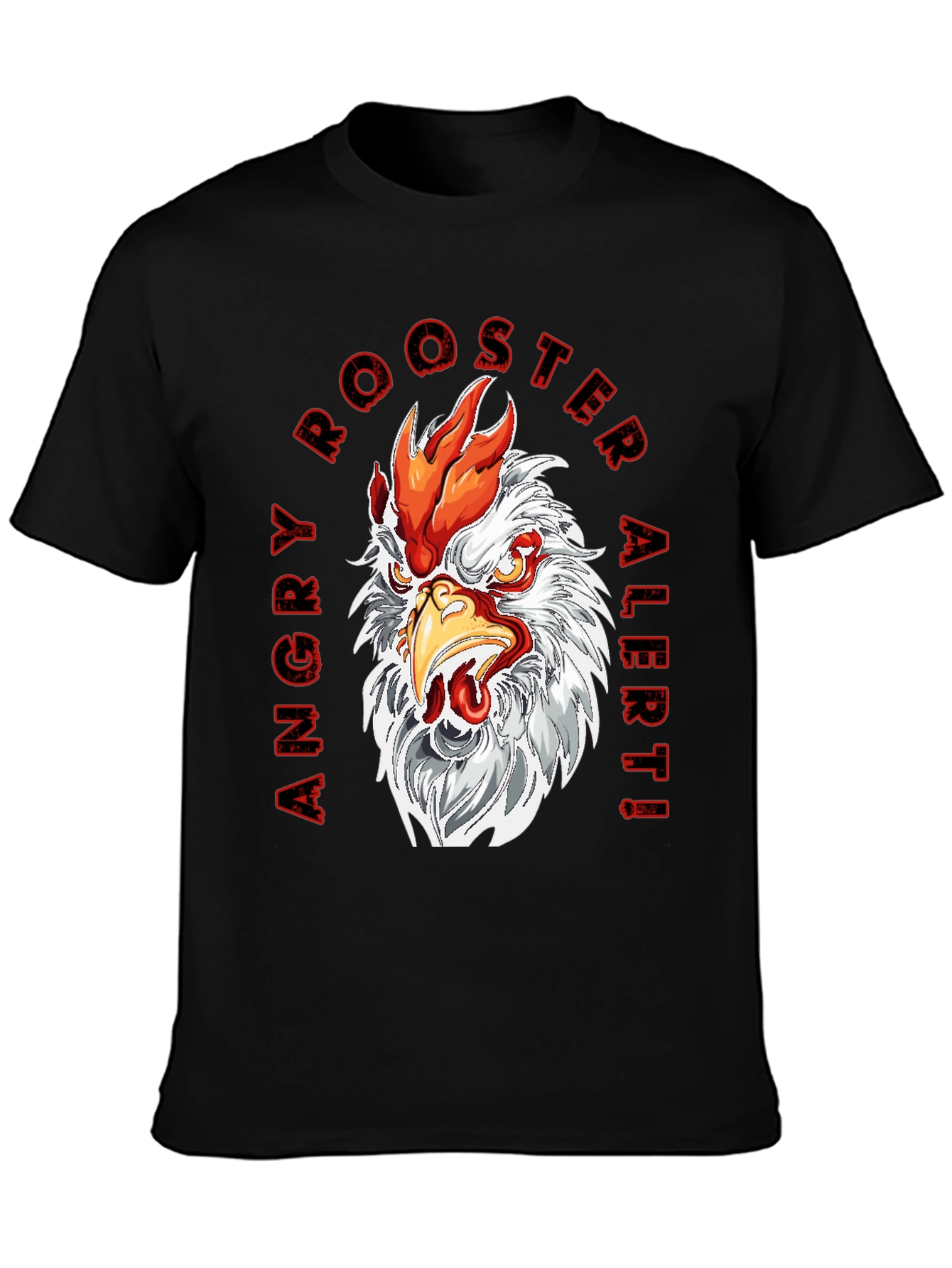 Black Angry Rooster Graphic Tee - Bold Design view 3