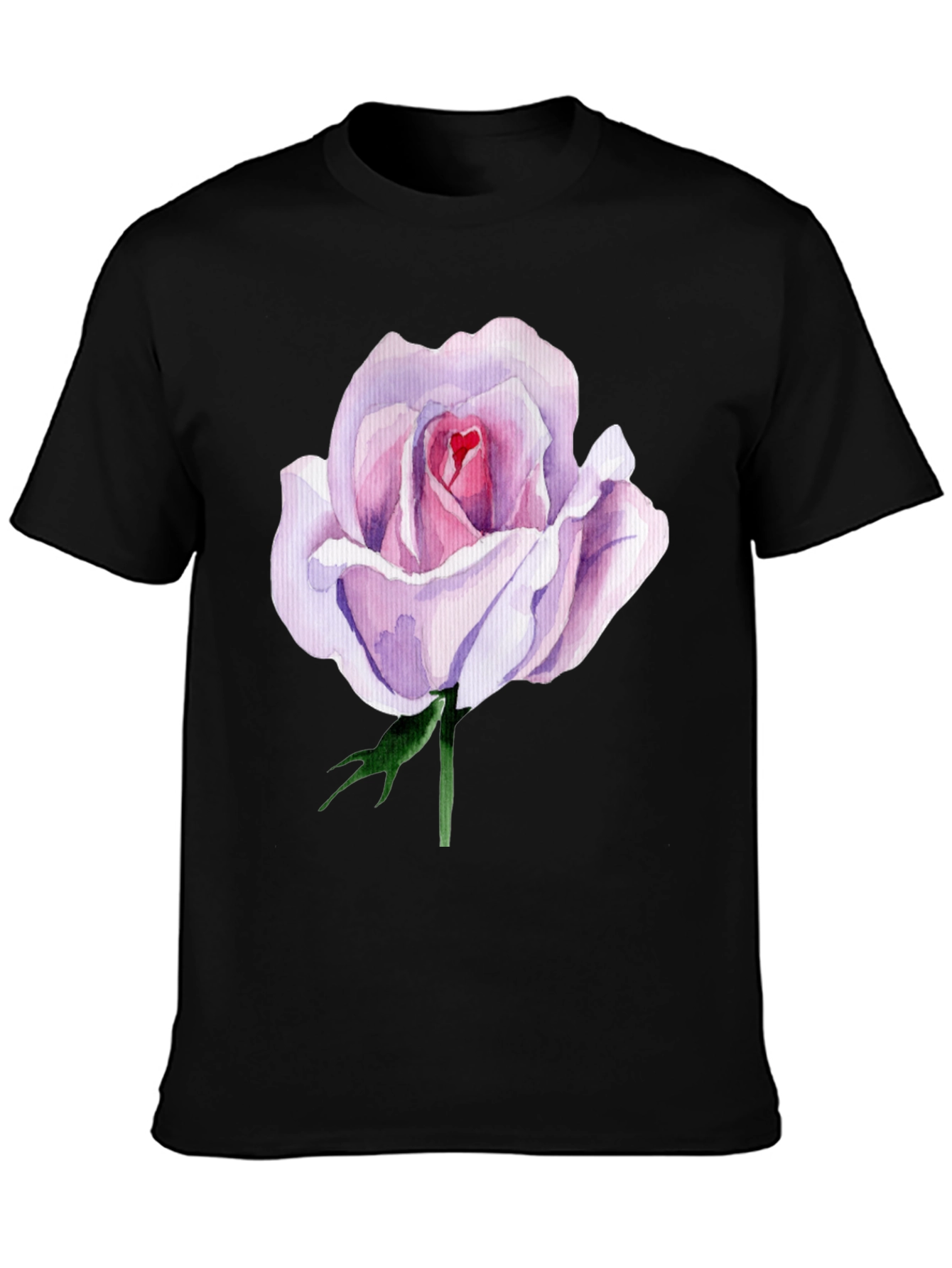 Elegant Rose Graphic Tee - Black - 3