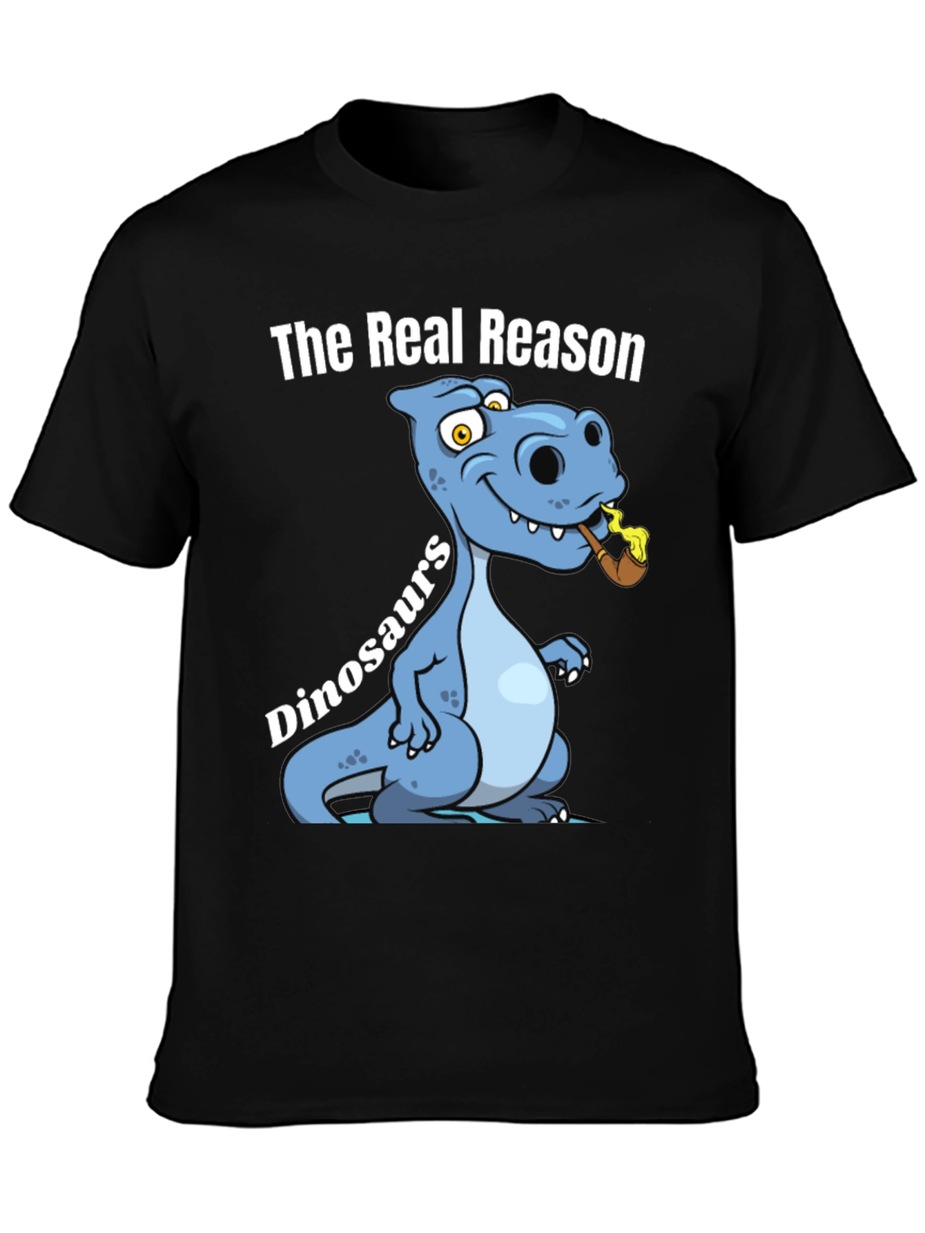 Black Funny Dinosaur T-Shirt - The Real Reason view 3