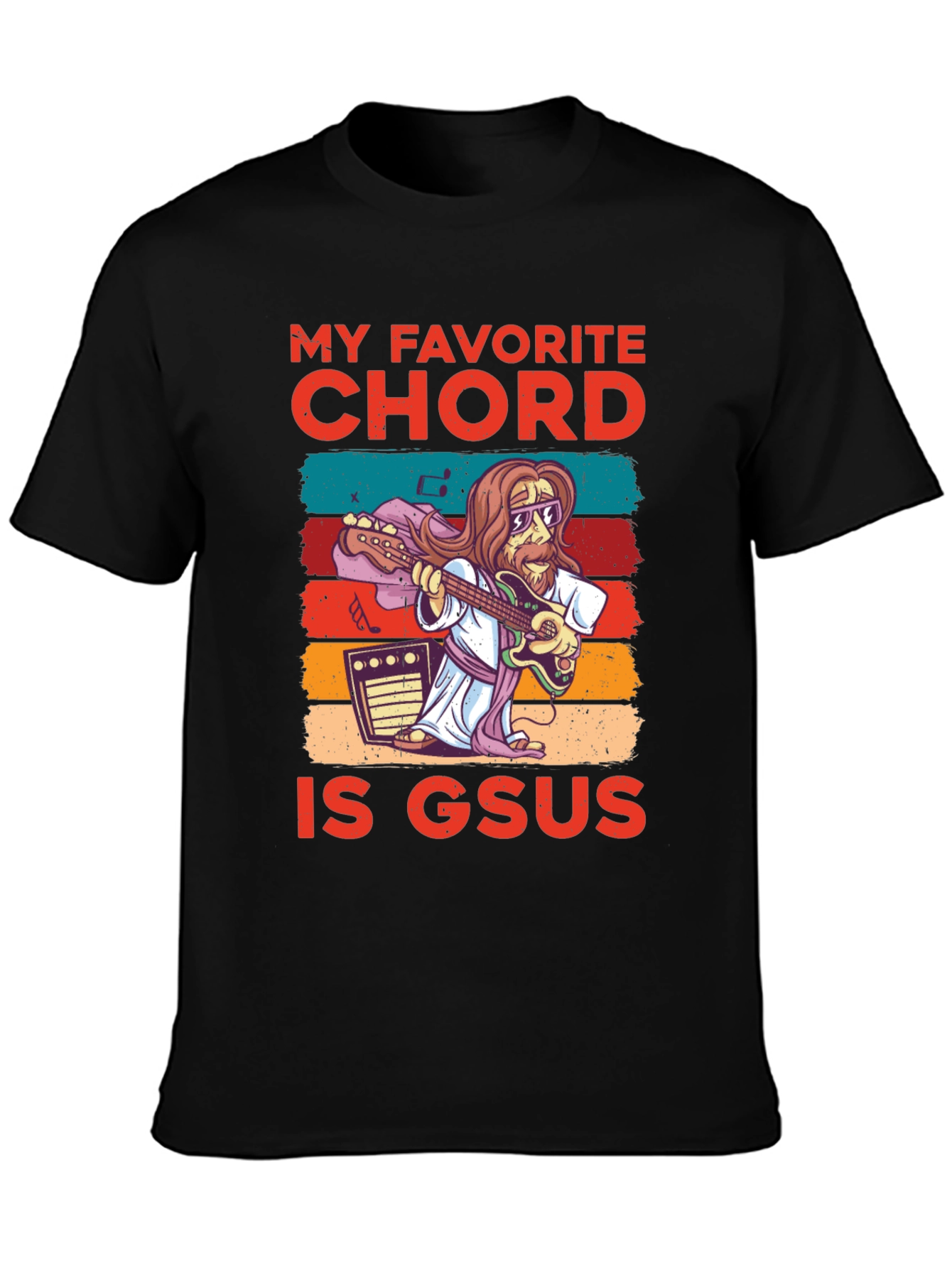 Black My Favorite Chord Is GSUS T-Shirt view 3