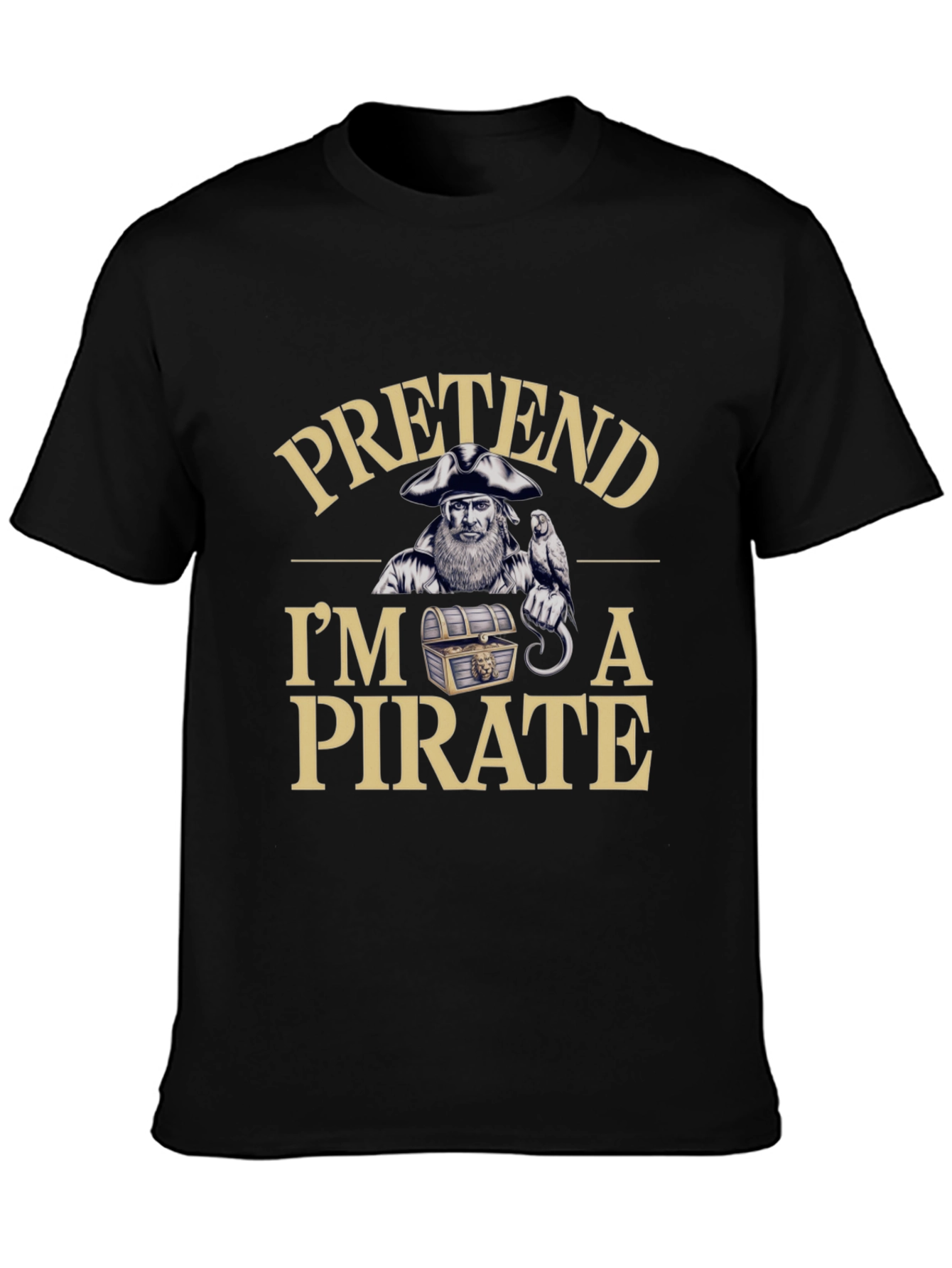 Black Funny Pretend I'm A Pirate Graphic Tee view 3