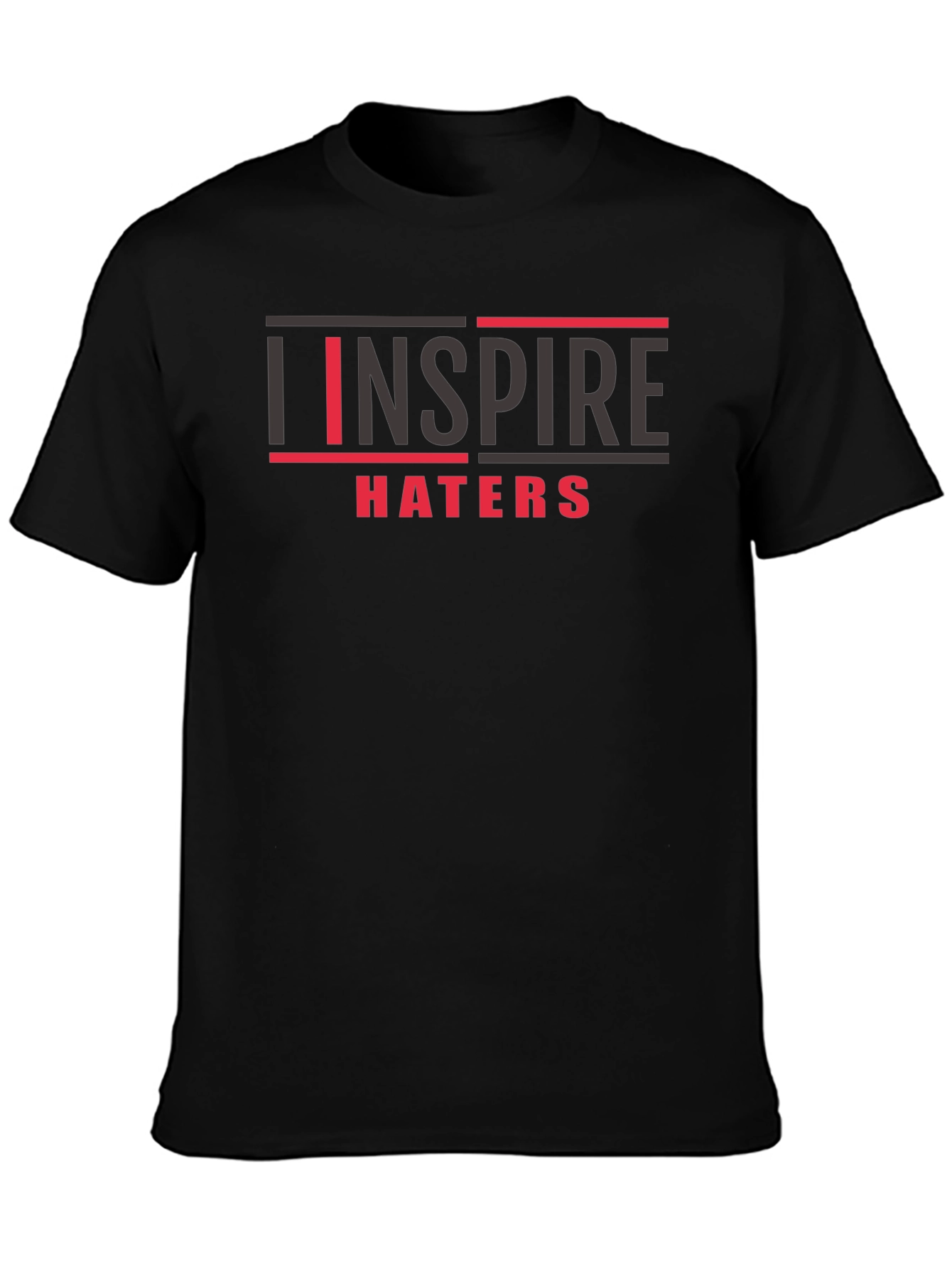 Black Inspire Haters Graphic T-Shirt view 3