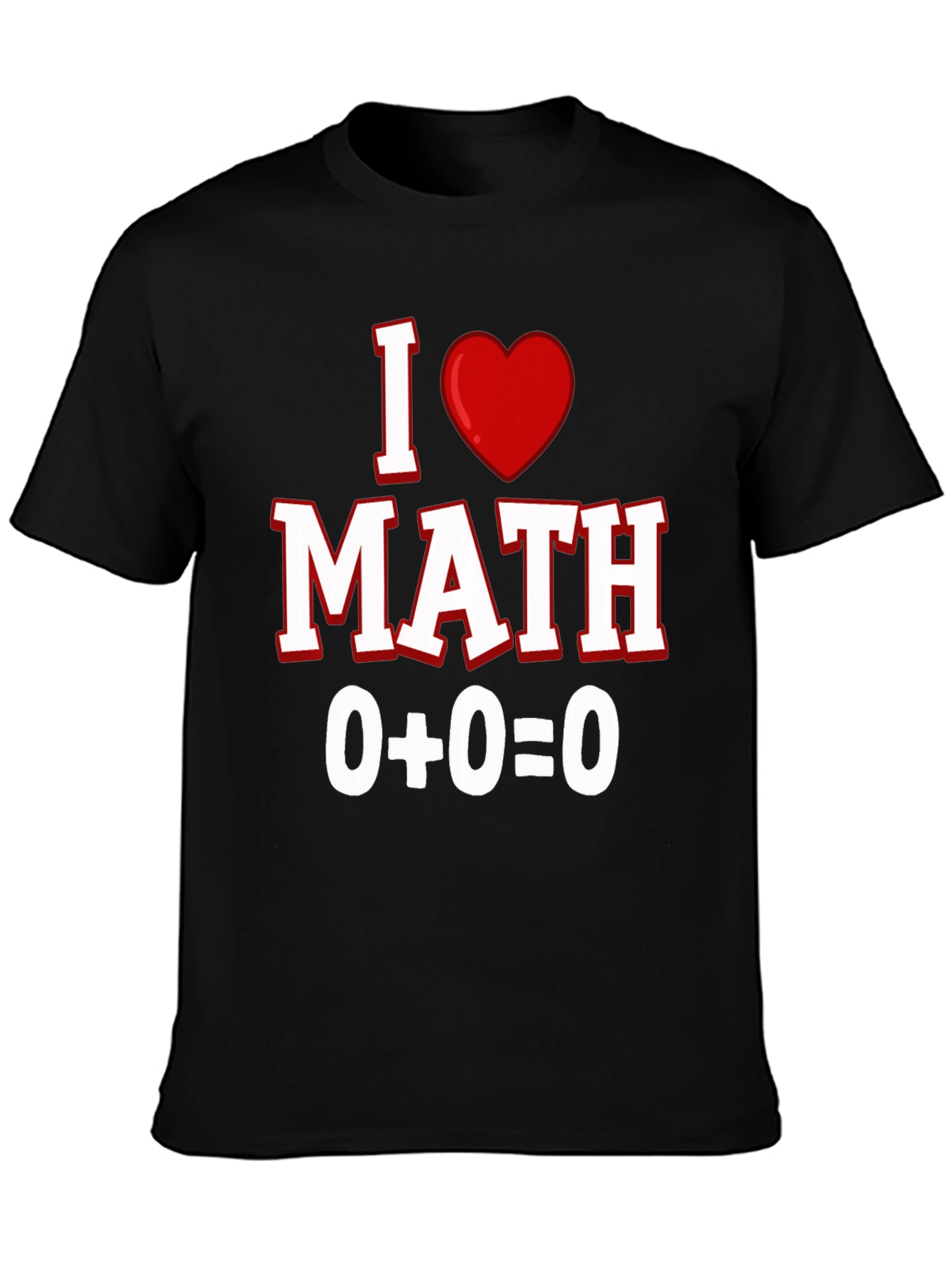 Black I Heart Math T-Shirt - Equation Design view 3