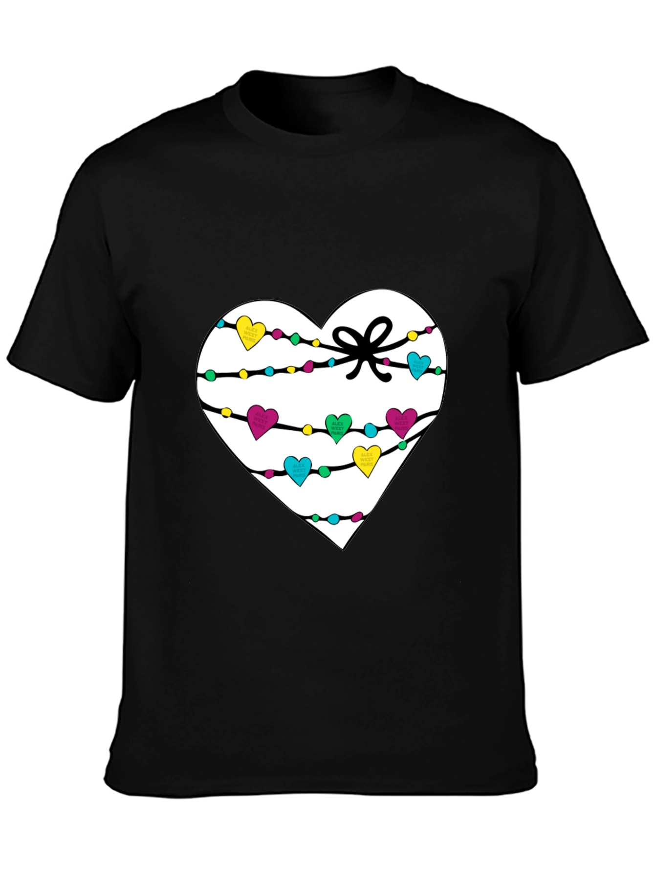 Black Heart Lights T-Shirt - Men's Black Tee view 3