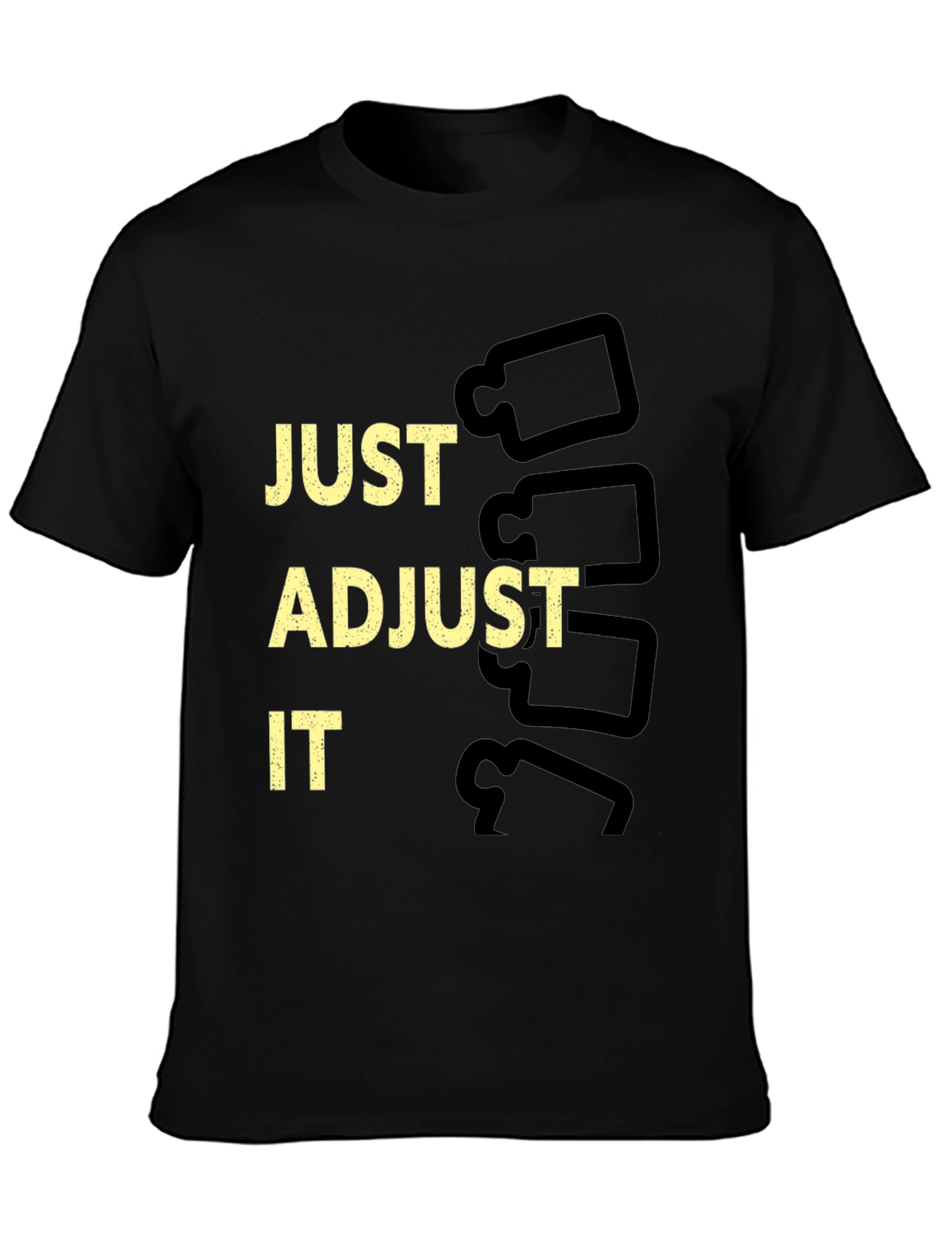 Black Just Adjust It Chiropractic T-Shirt view 3