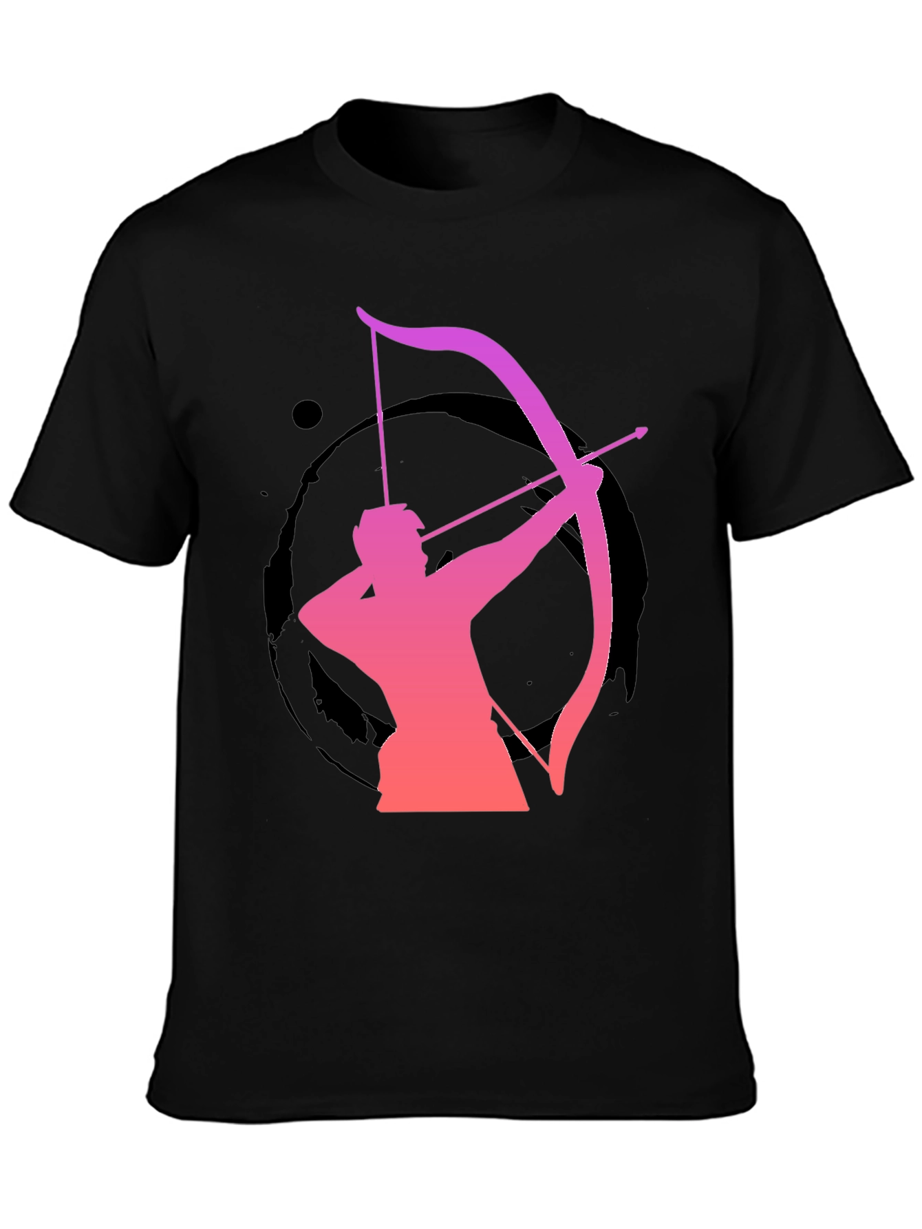 Black Archery Silhouette Graphic T-Shirt - Black view 3