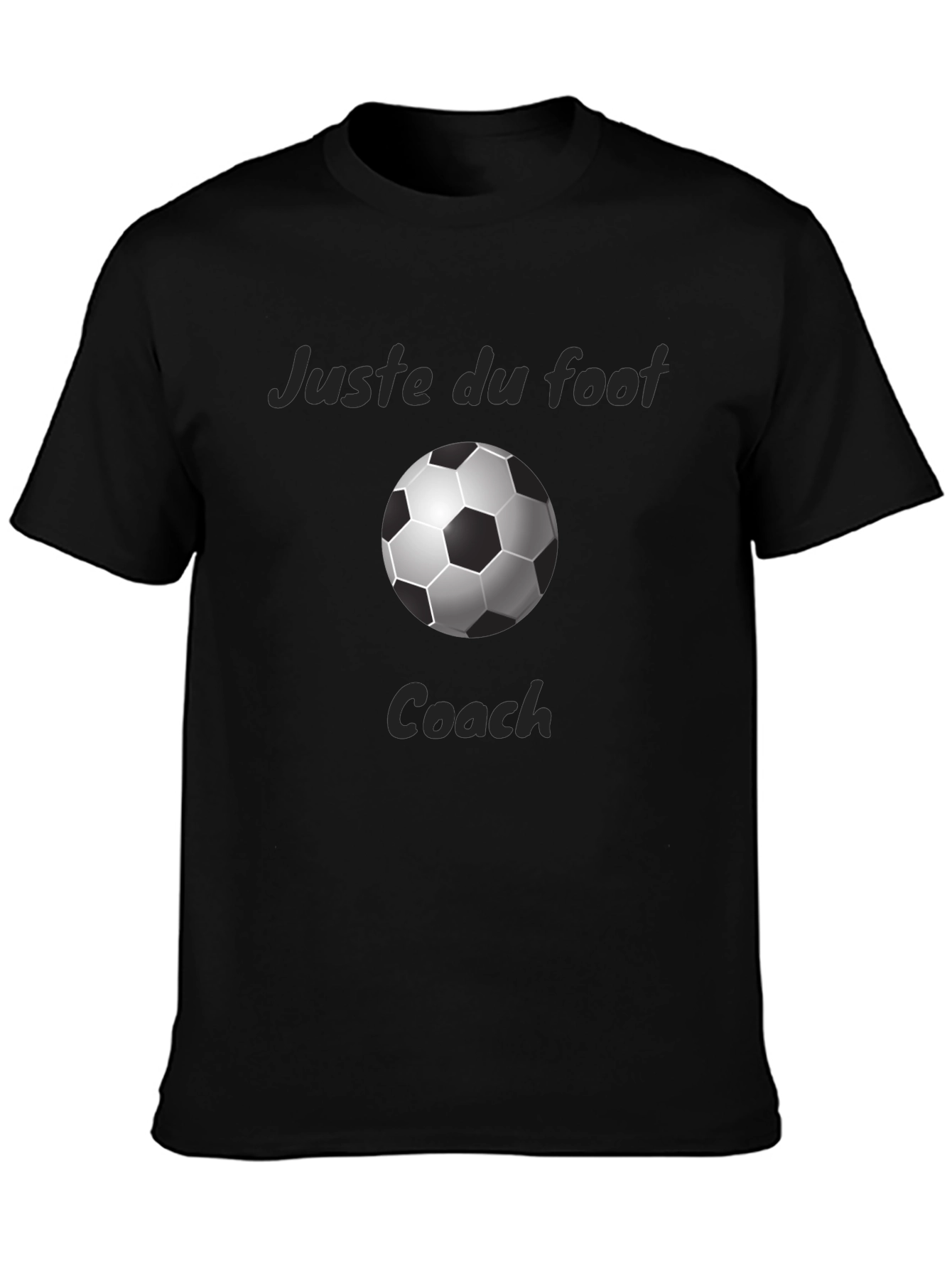 Black Juste du Foot Soccer Coach Black T-Shirt view 3