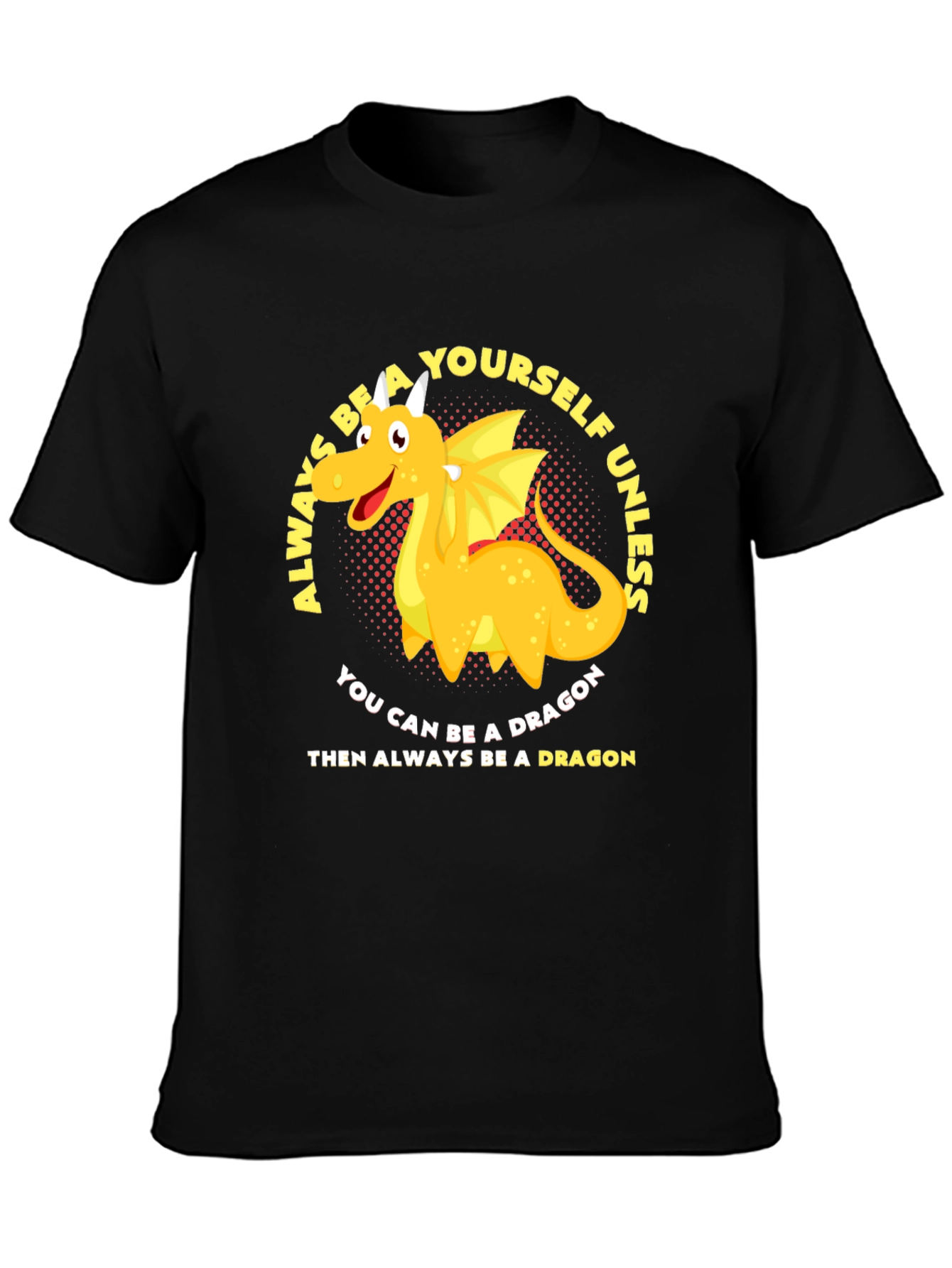 Black Be a Dragon T-Shirt: Unique Graphic Tee for Dragon Lovers view 3