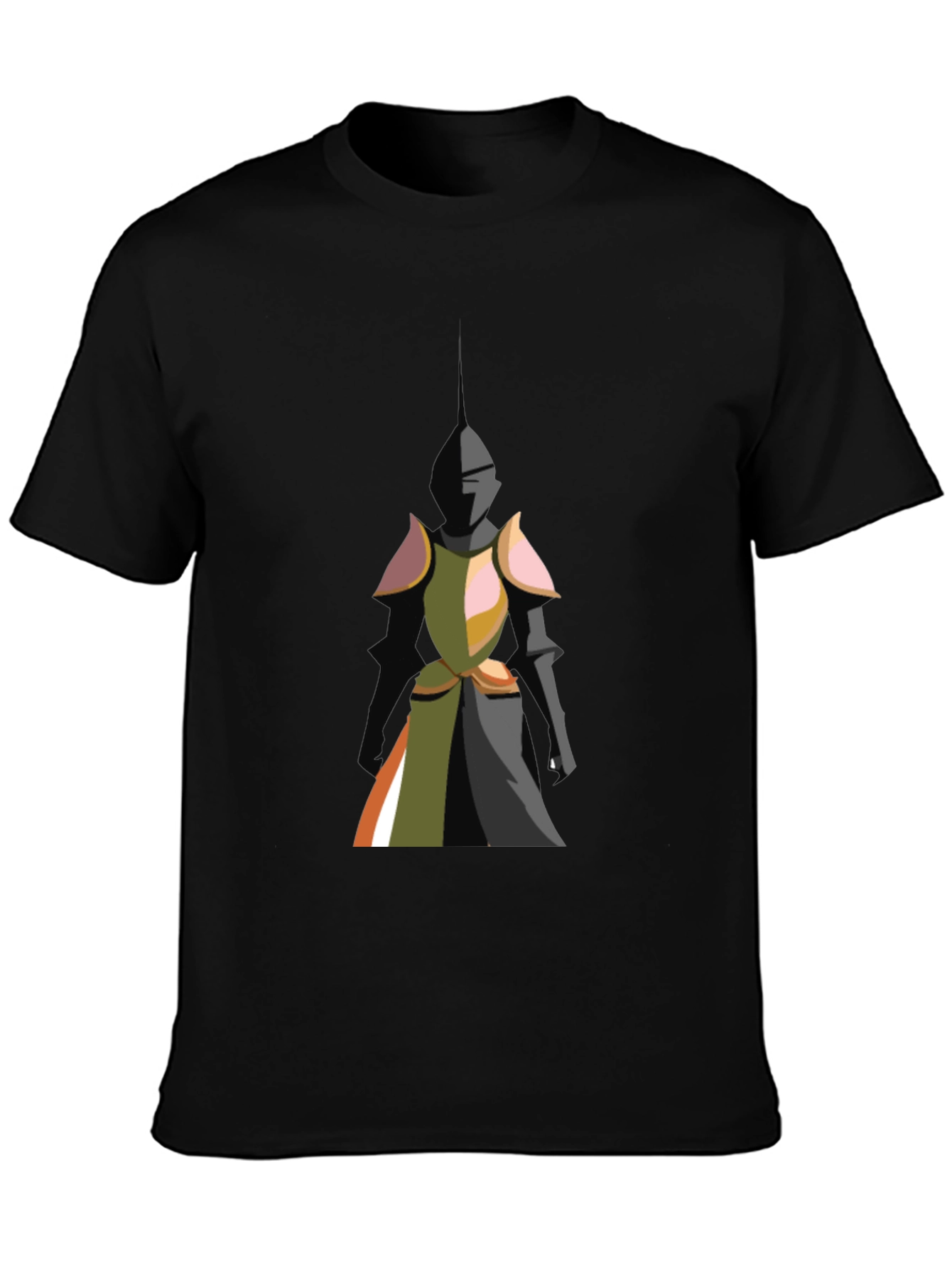 Black Knight Graphic Tee - Bold Black Cotton T-Shirt view 3