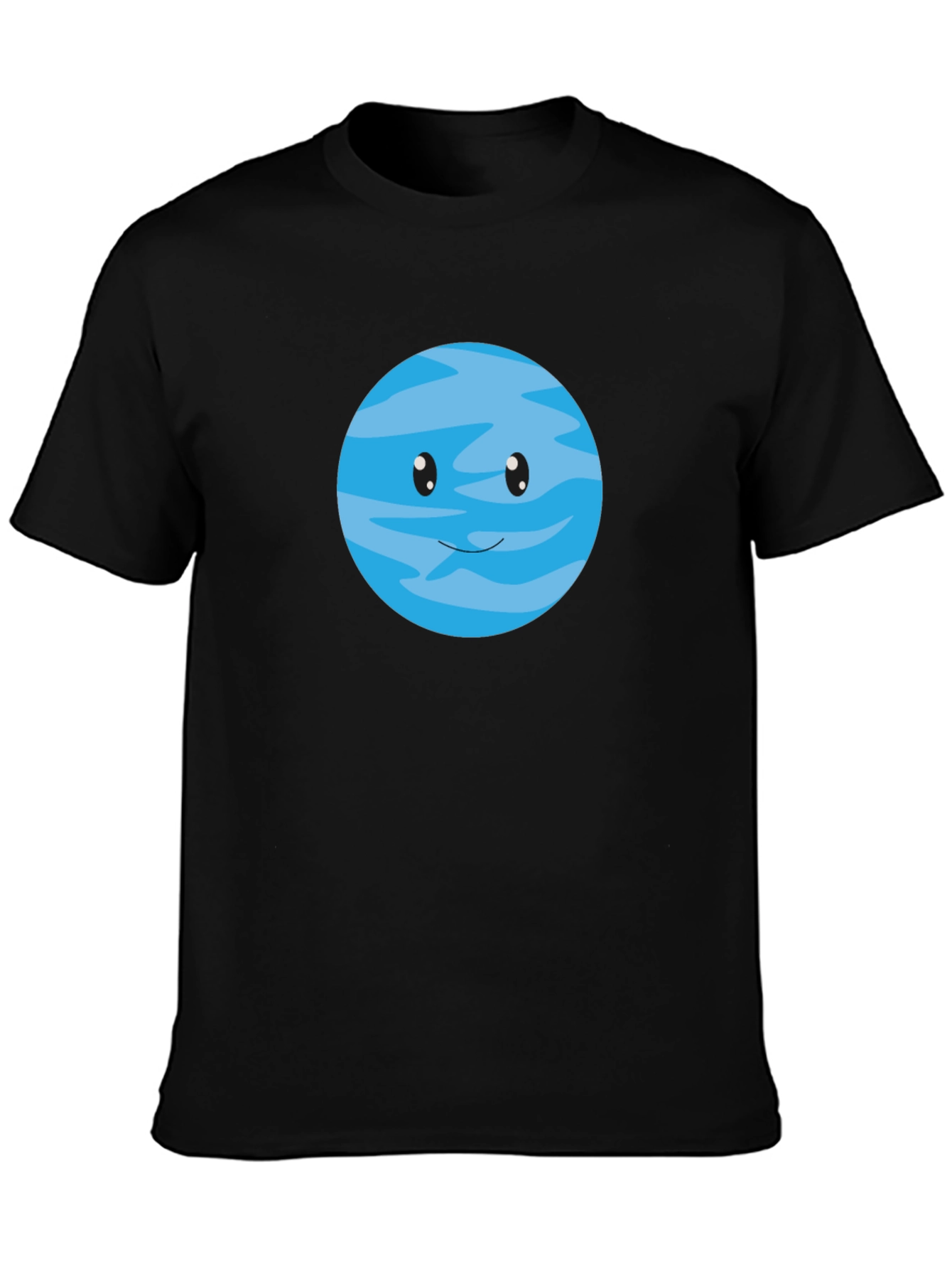 Black Cute Cartoon Planet Graphic T-Shirt view 3