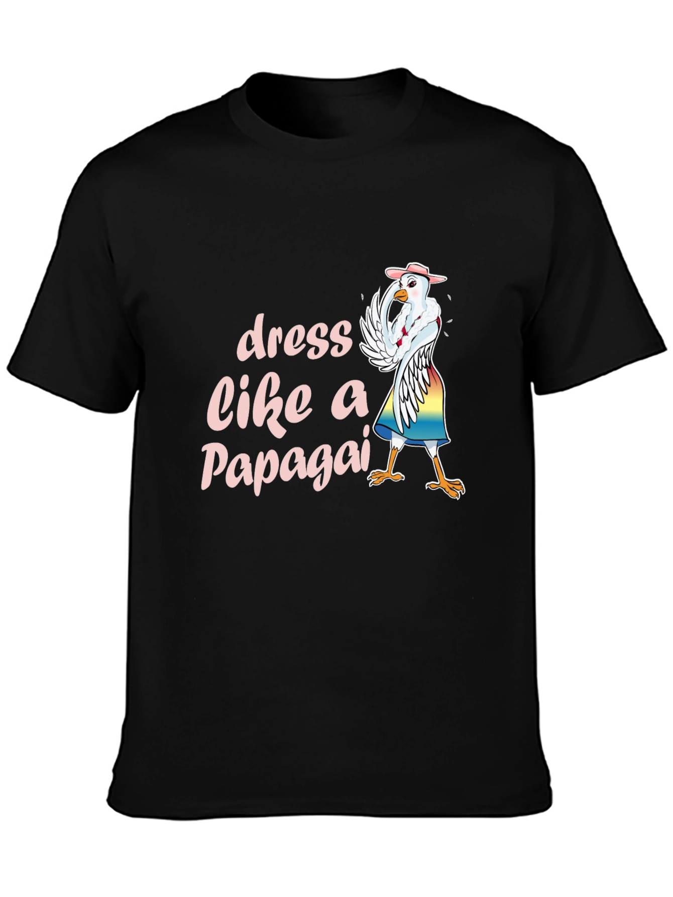 Black Dress Like a Papagai T-Shirt Funny Chicken Tee view 3