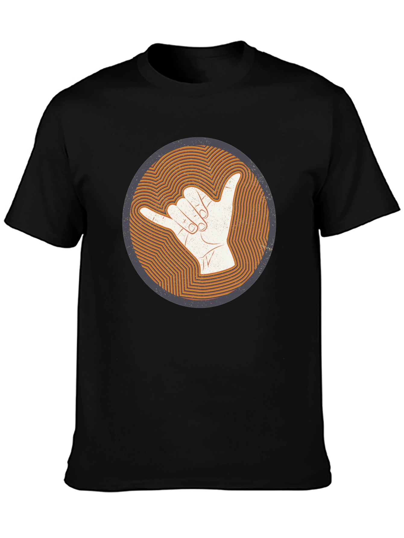 Black Shaka Hand Sign Graphic Tee - Casual Comfort view 3