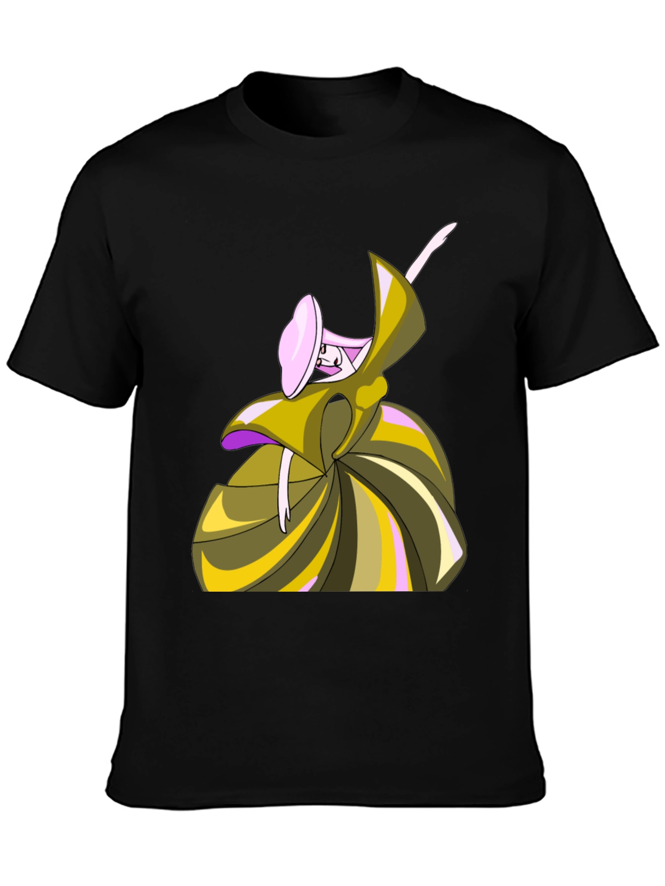 Black Whimsical Cartoon Dancer Graphic Tee - Unisex view 3