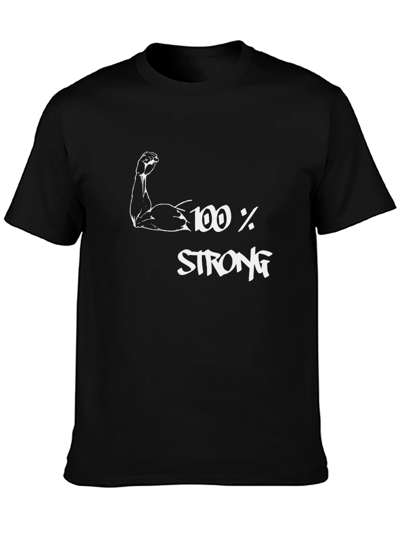 Black 100% Strong Graphic T-Shirt - Black view 3