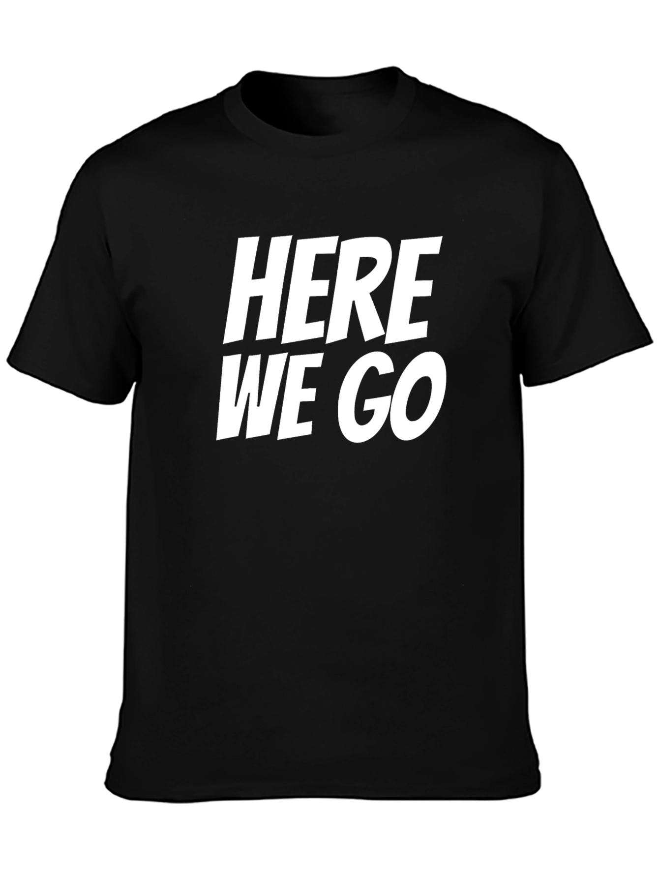 Black Here We Go Bold Graphic Tee - Black view 3