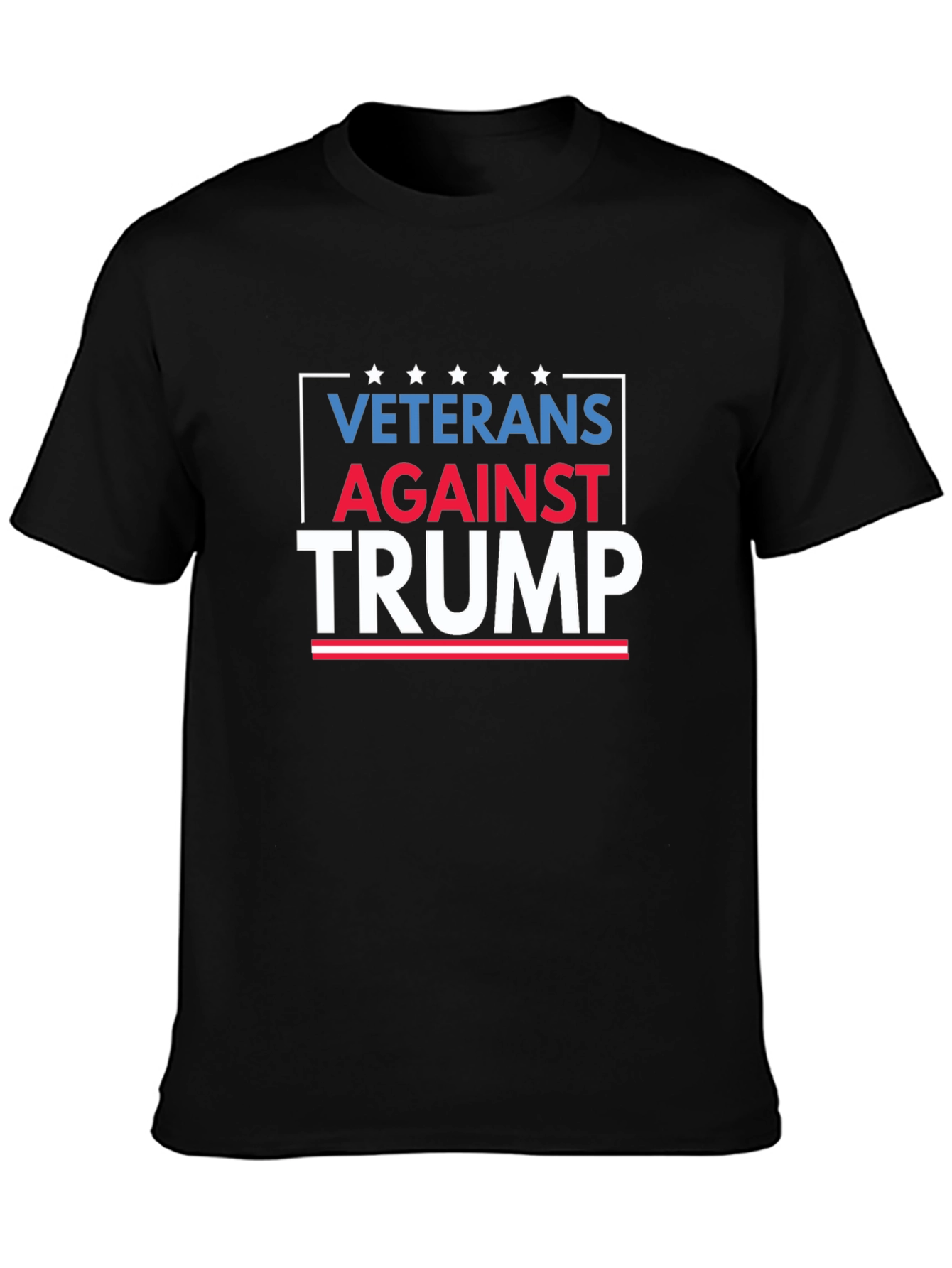 Black Veterans Against Trump Graphic Tee - Black Cotton Shirt view 3