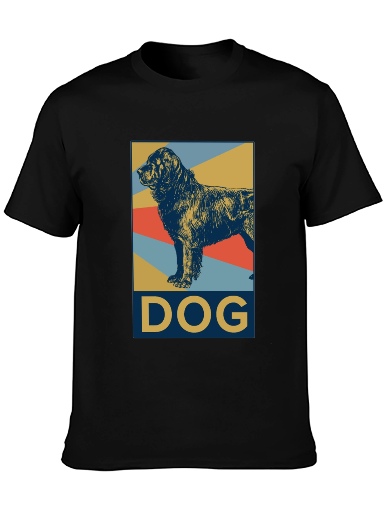 Black Dog Graphic Tee - Black Cotton Casual Shirt view 3