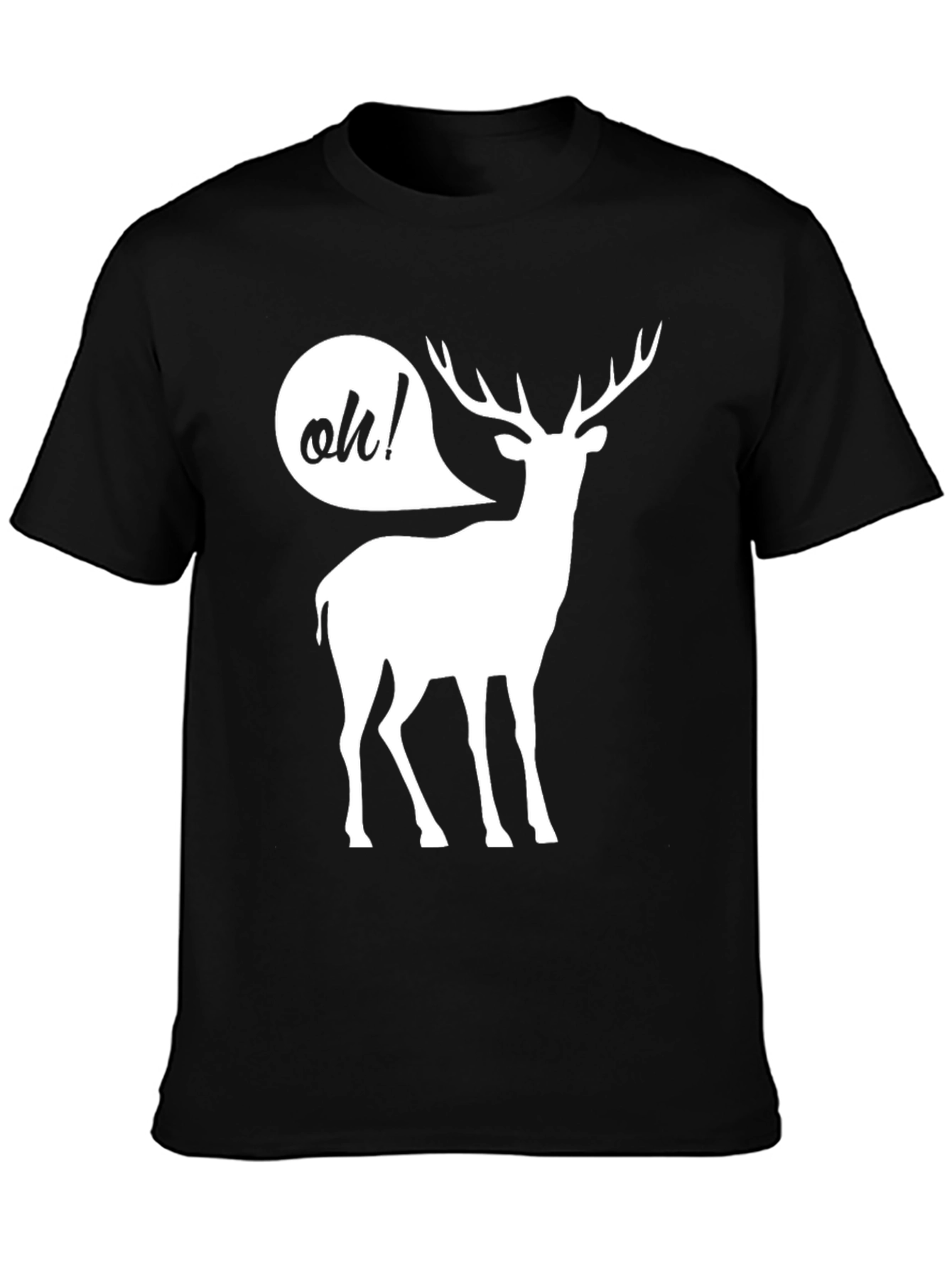 Black Oh Deer! Funny Graphic T-Shirt view 3
