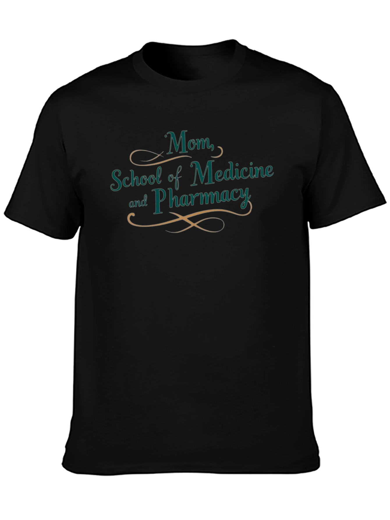 Black Mom School of Medicine & Pharmacy Black T-Shirt view 3