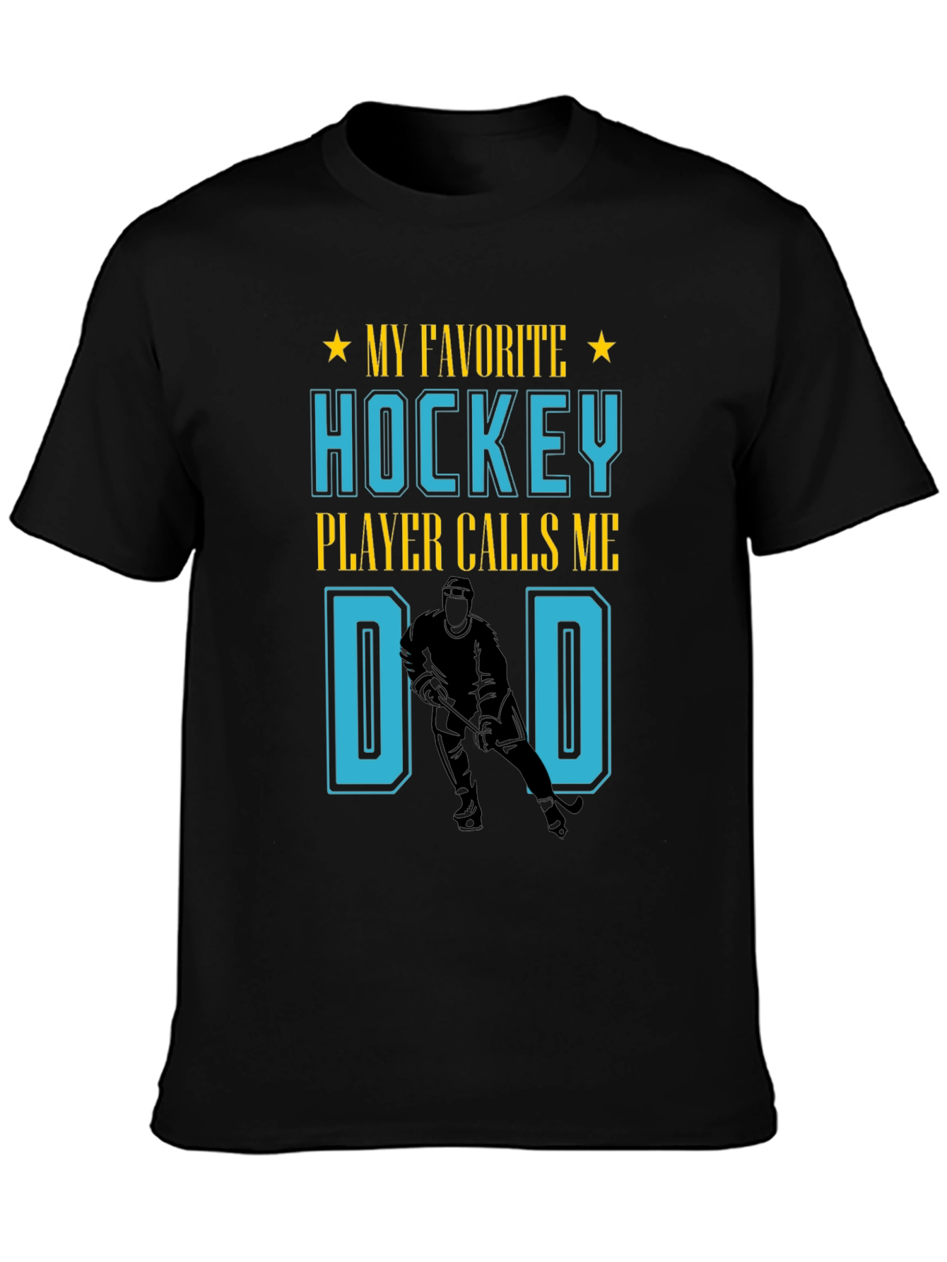 Black Hockey Dad T-Shirt view 3