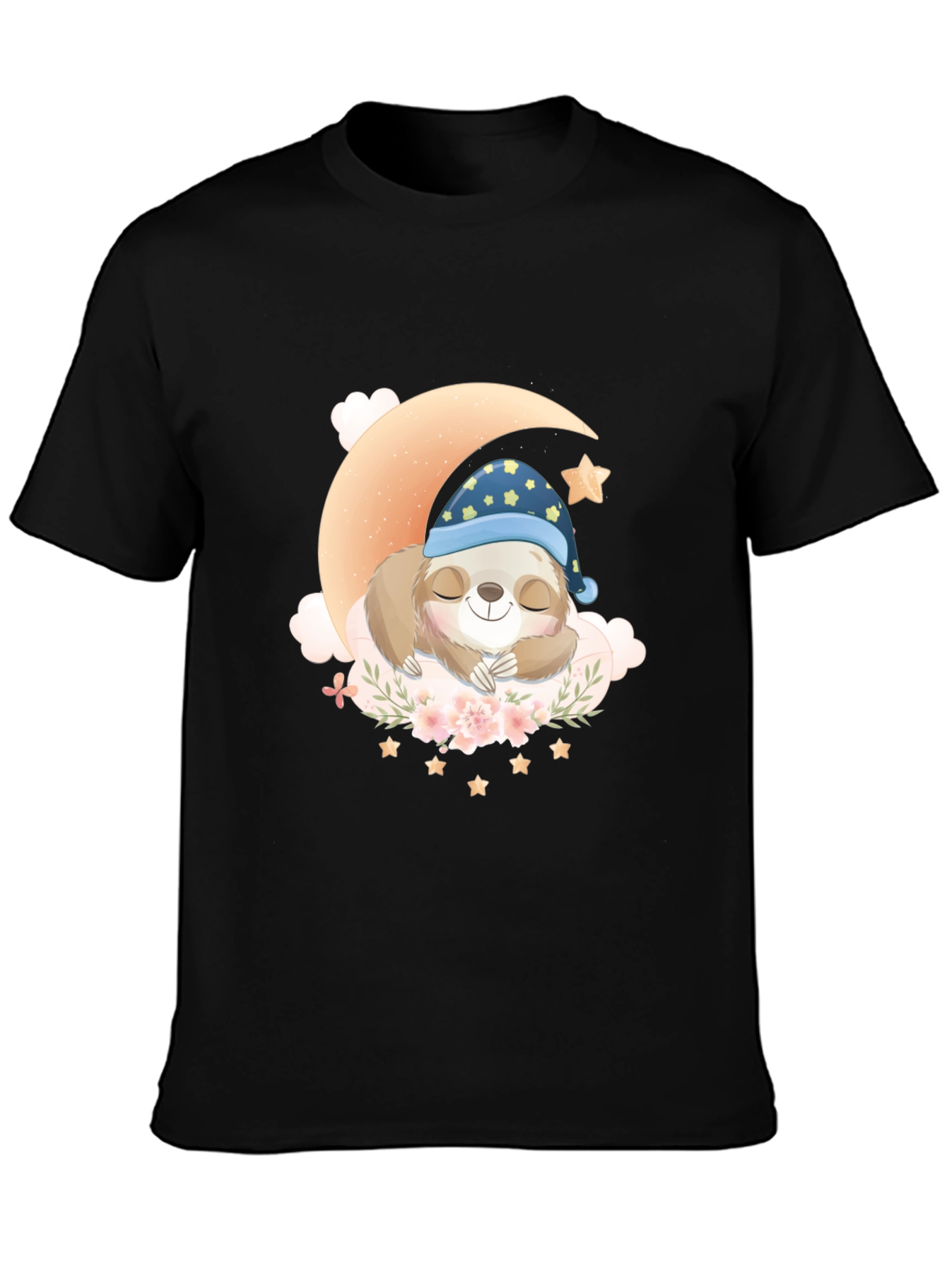 Sloth Sleeping on Moon T-Shirt - Cute Graphic Tee - 3