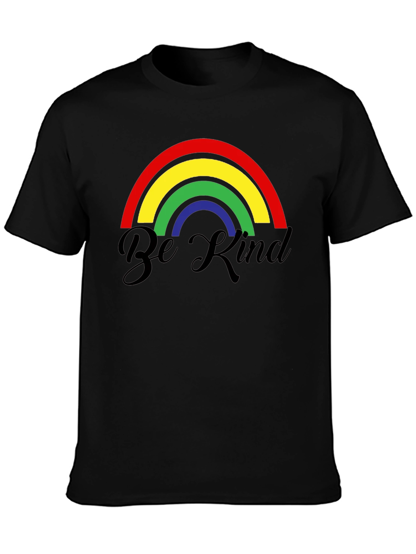 Black Be Kind Rainbow Graphic T-Shirt - Black view 3