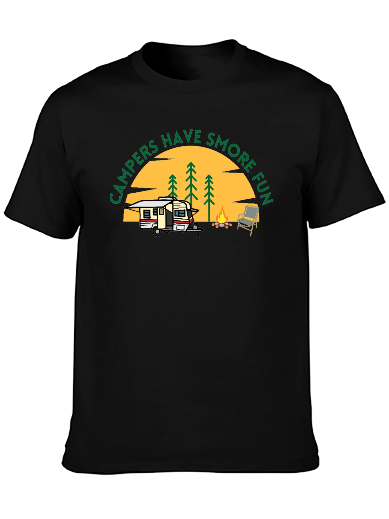 Black Campers Have S'more Fun Black Graphic Tee view 3