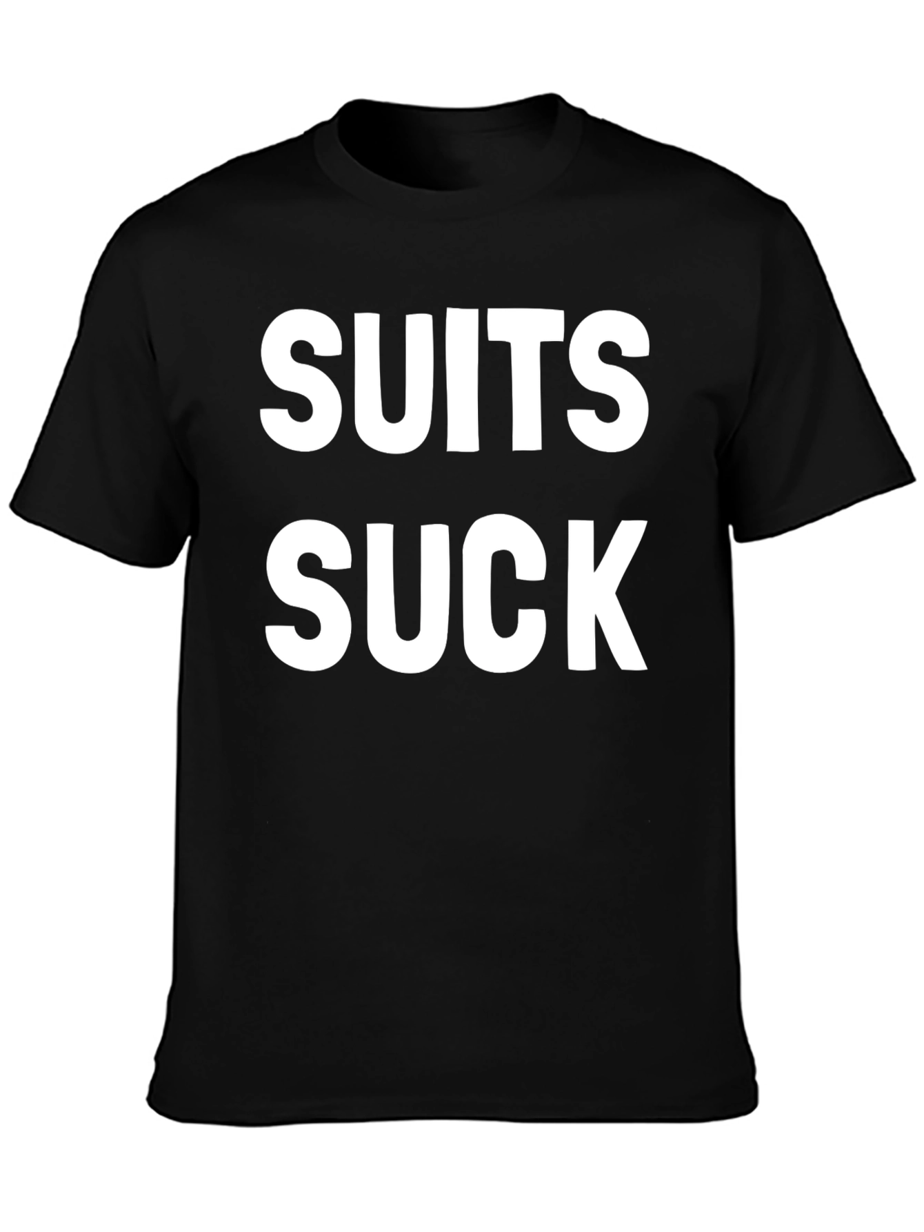 Black Suits Suck Graphic Tee - Bold Statement Shirt view 3