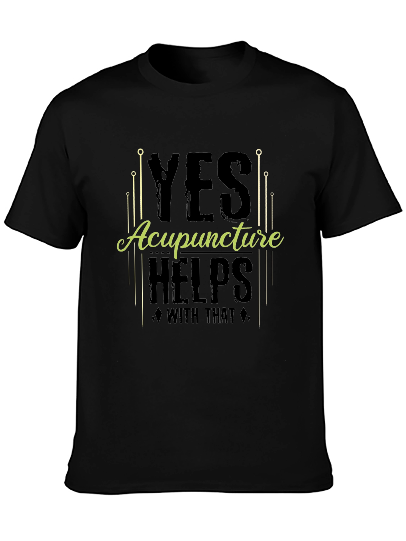 Black Acupuncture Helps T-Shirt Funny Acupuncture Gift view 3
