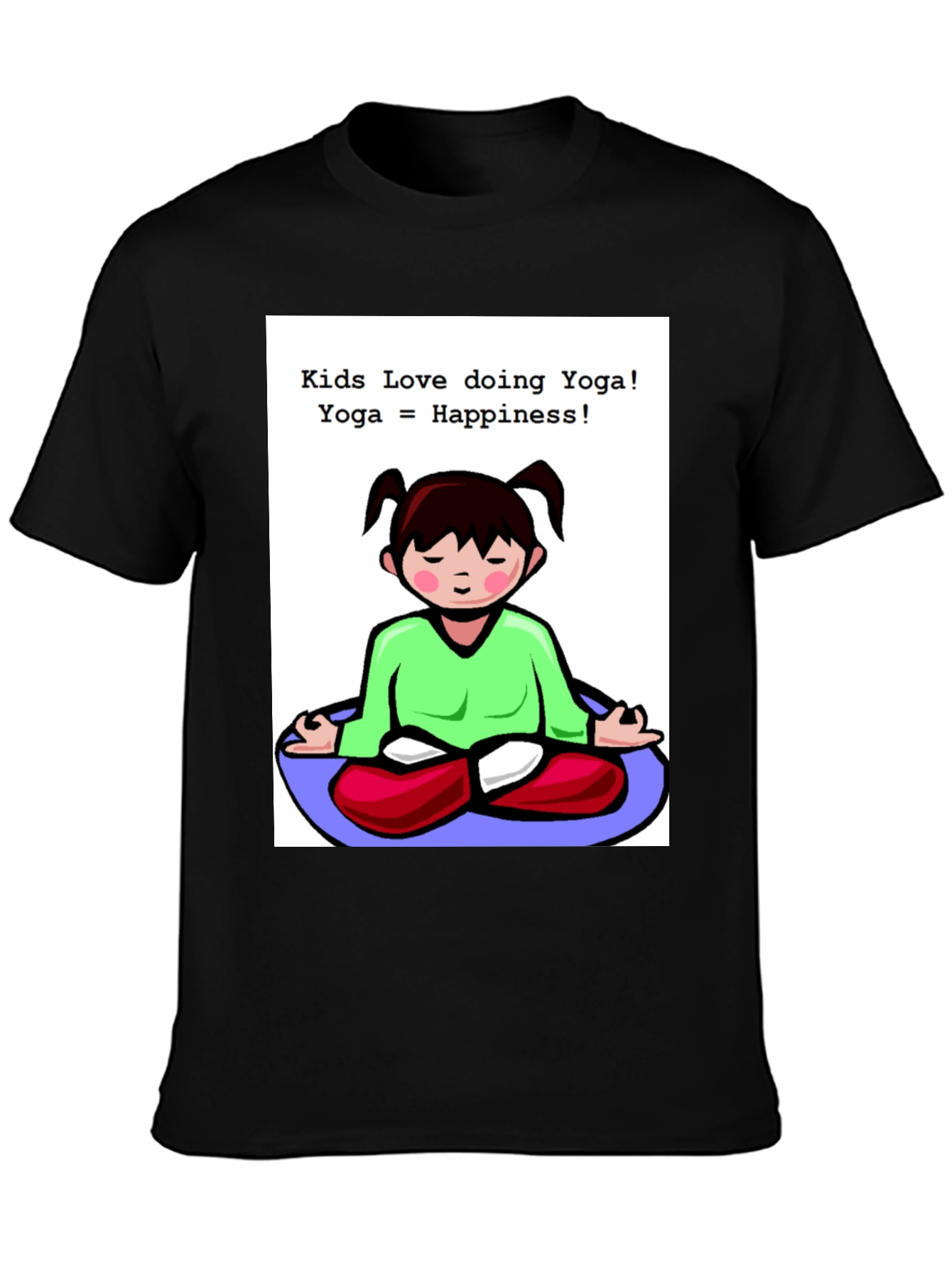 Black Kids Yoga T-Shirt - Love Doing Yoga view 3