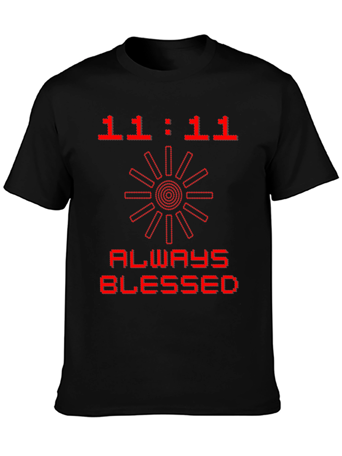 Black 11:11 Always Blessed Graphic Tee - Black view 3