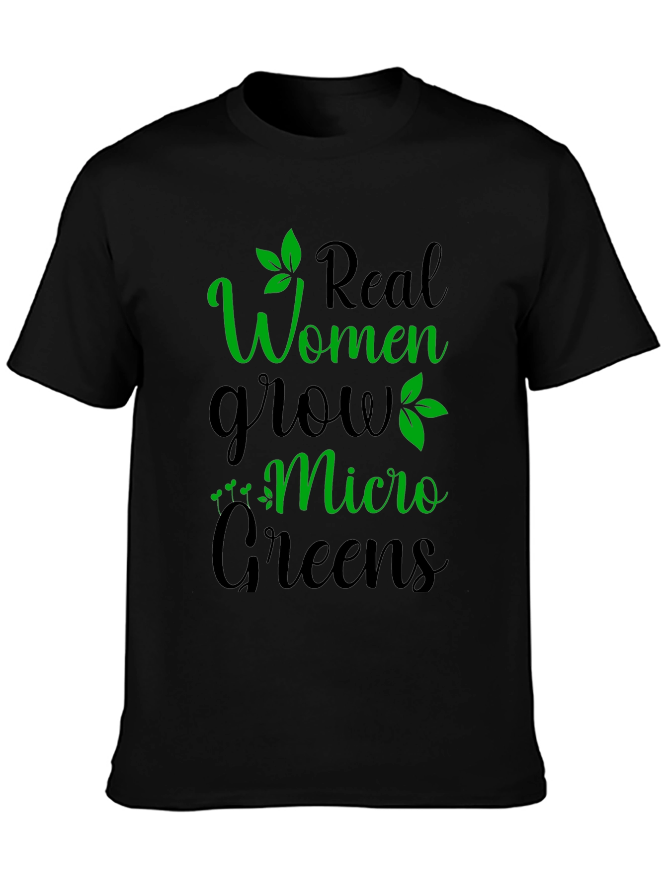 Black Real Women Grow Micro Greens Graphic T-Shirt view 3